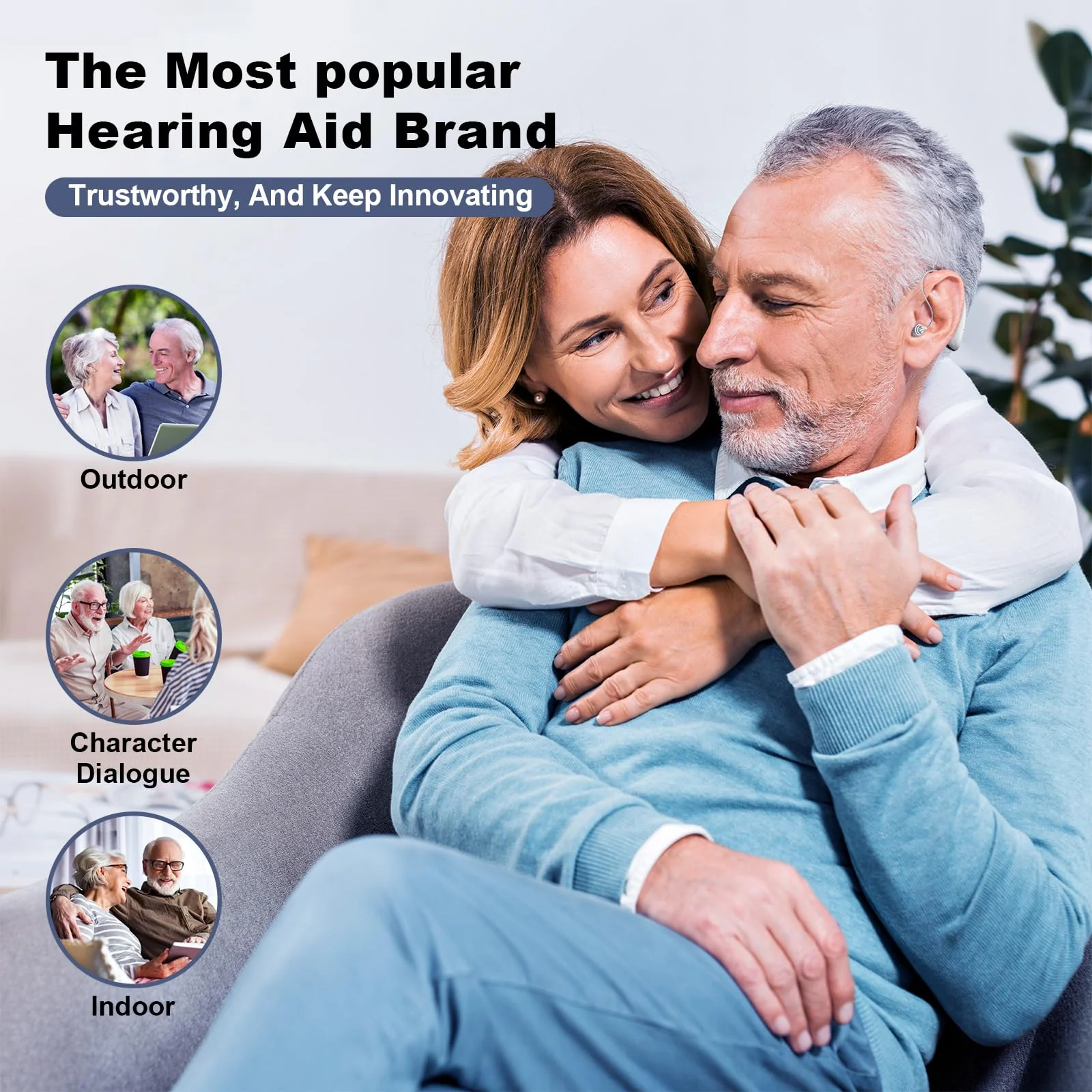 Digital hearing aids for Seniors with noise reduction, rechargeable BTE hearing aid for adults with hearing loss with volume control. - Image 7