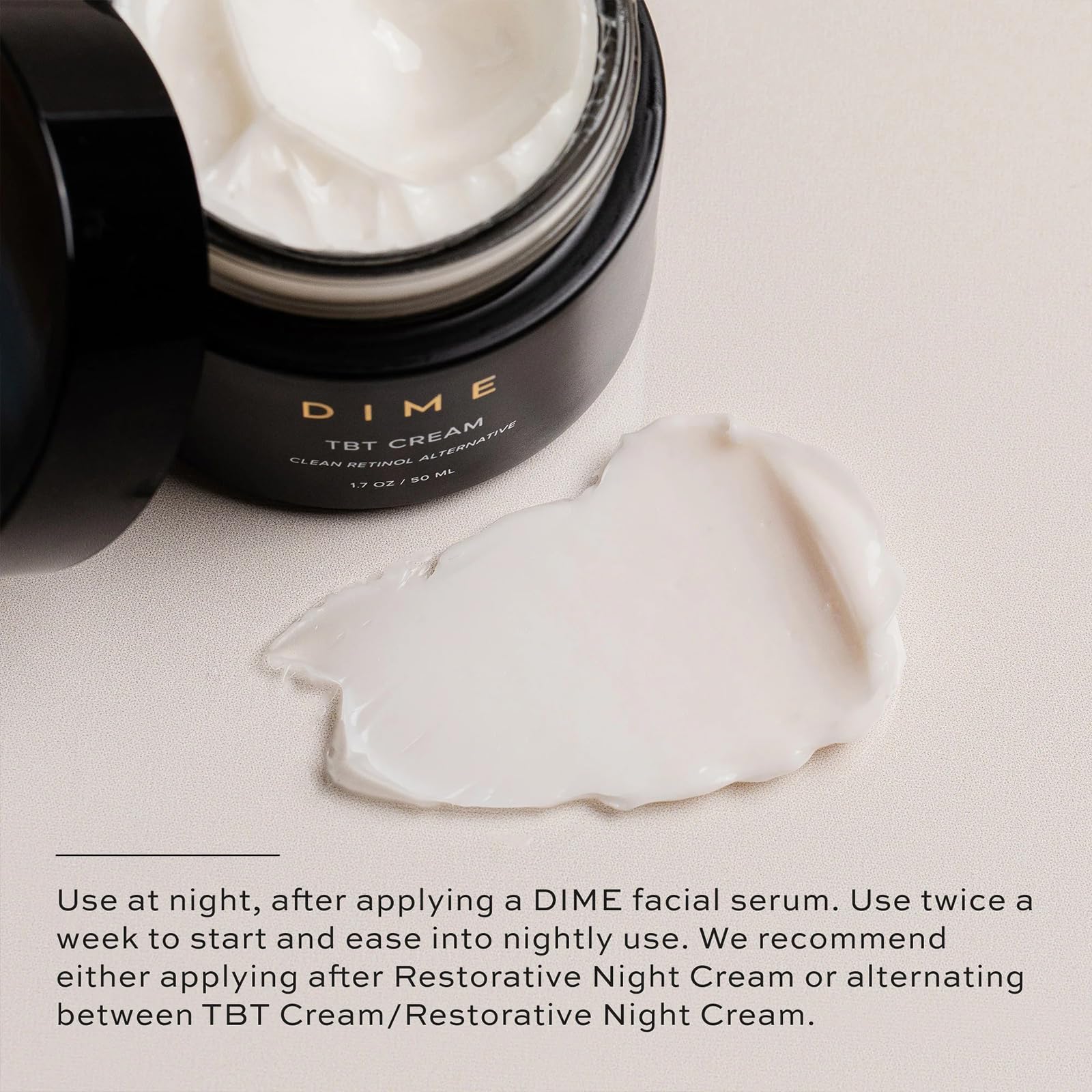 DIME Beauty TBT Cream - Gentle Antiwrinkle Cream for Women with Bakuchiol for Face Wrinkles - Anti-Aging Face Moisturizer and Forehead Wrinkle Cream for Smoother Younger Looking Skin 1.7 oz / 50ml - Image 5