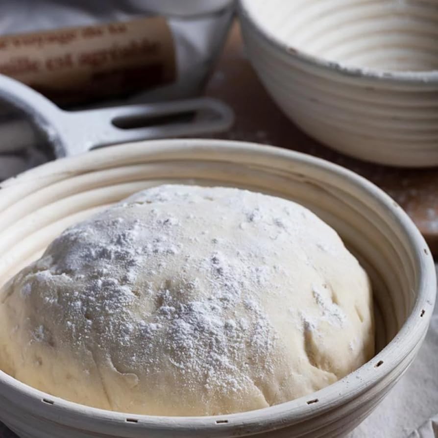 Dimpola Banneton Bread Proofing Basket Banneton Basket Set Sourdough Proofing Basket Round Proofing Bowls Handmade Rattan Baskets and Liners (2 Round 9 inch Baking Set) - Image 3