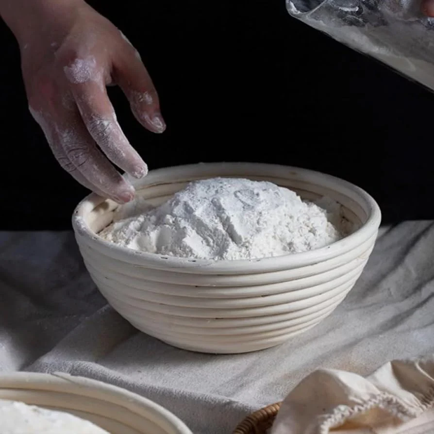 Dimpola Banneton Bread Proofing Basket Banneton Basket Set Sourdough Proofing Basket Round Proofing Bowls Handmade Rattan Baskets and Liners (2 Round 9 inch Baking Set) - Image 6