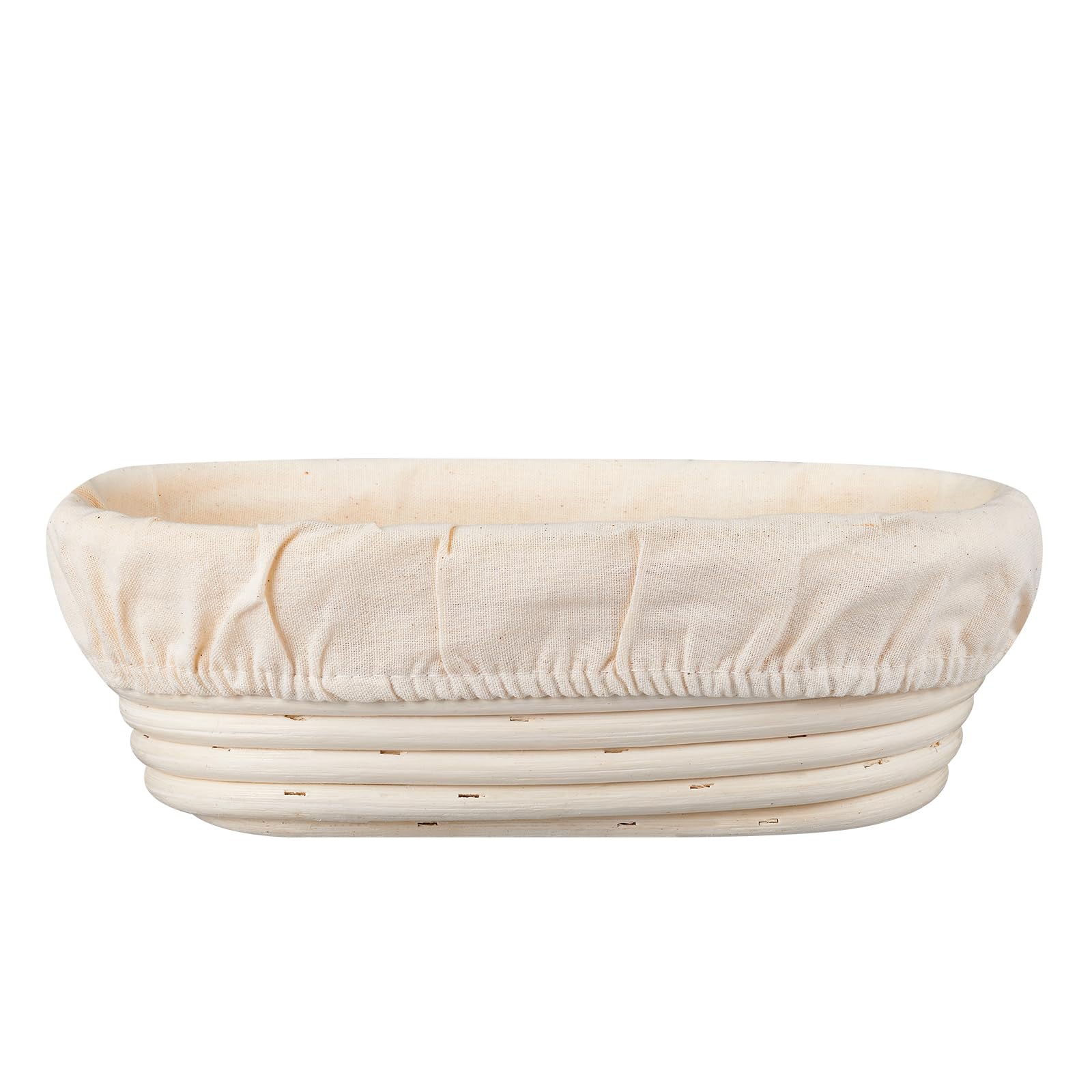 Dimpola Banneton Bread Proofing Basket Banneton Basket Set Sourdough Proofing Basket Round Proofing Bowls Handmade Rattan Baskets and Liners (Oval 10 inch set of 2) - Image 2