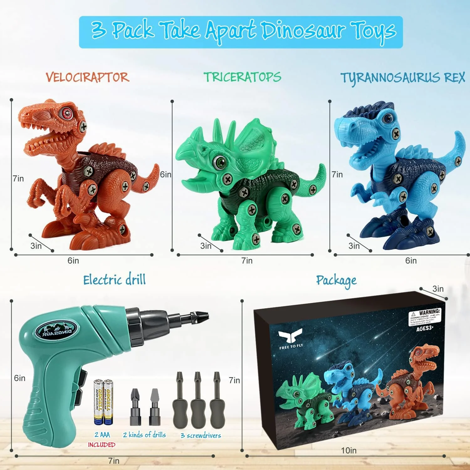 Dinosaur STEM Toys for Kids 3-5, Take Apart Dinosaur Toys with Electric Drill, Educational Building Toy & Construction Set, DIY Christmas Birthday Gifts for 3 4 5 6 7 8 Years Old Boys and Girls - Image 2