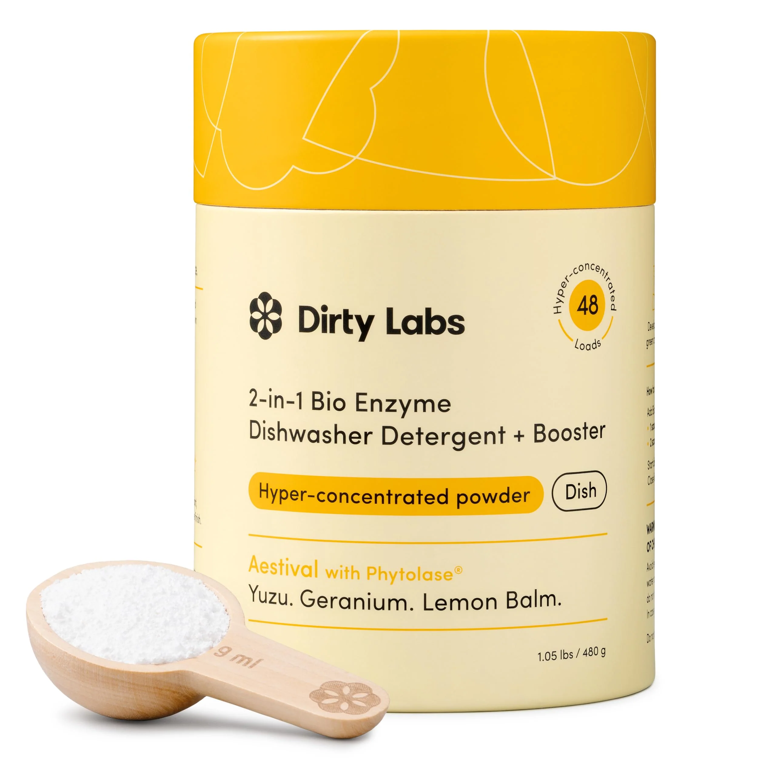 Dirty Labs | Dishwasher Detergent and Booster | Aestival Scent | 48 Loads (1 lb) | Ultra Clean, Spot Free, Quick Wash Optimized | Hyper Concentrated - Image 2