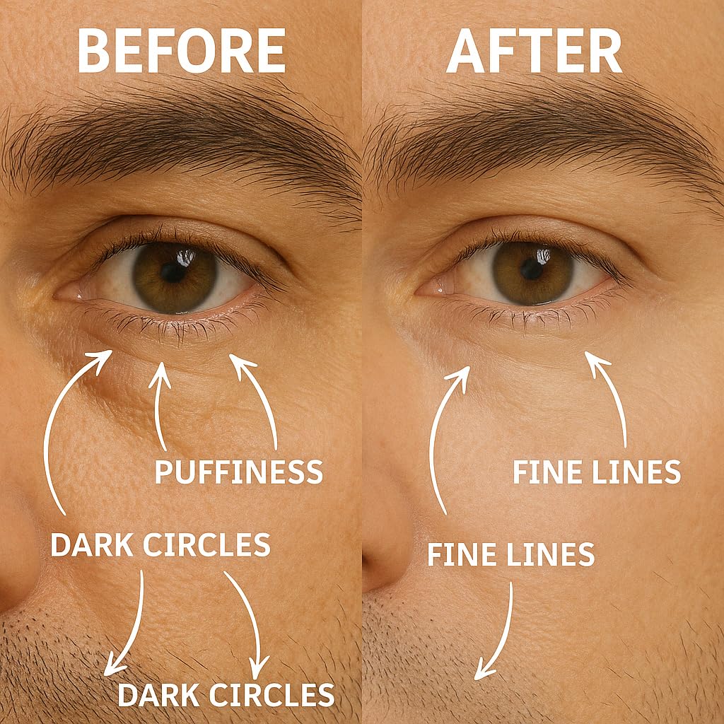 Disco Men's Eye Bag Treatment, Roller Serum for Men, Under Eye Cream Natural Caffeine Anti Aging Stick Balm, Reduce Puffiness, Wrinkles, Dark Circles, Crows Feet, Bags, Dark Circles, Lines, Puffiness - Image 9