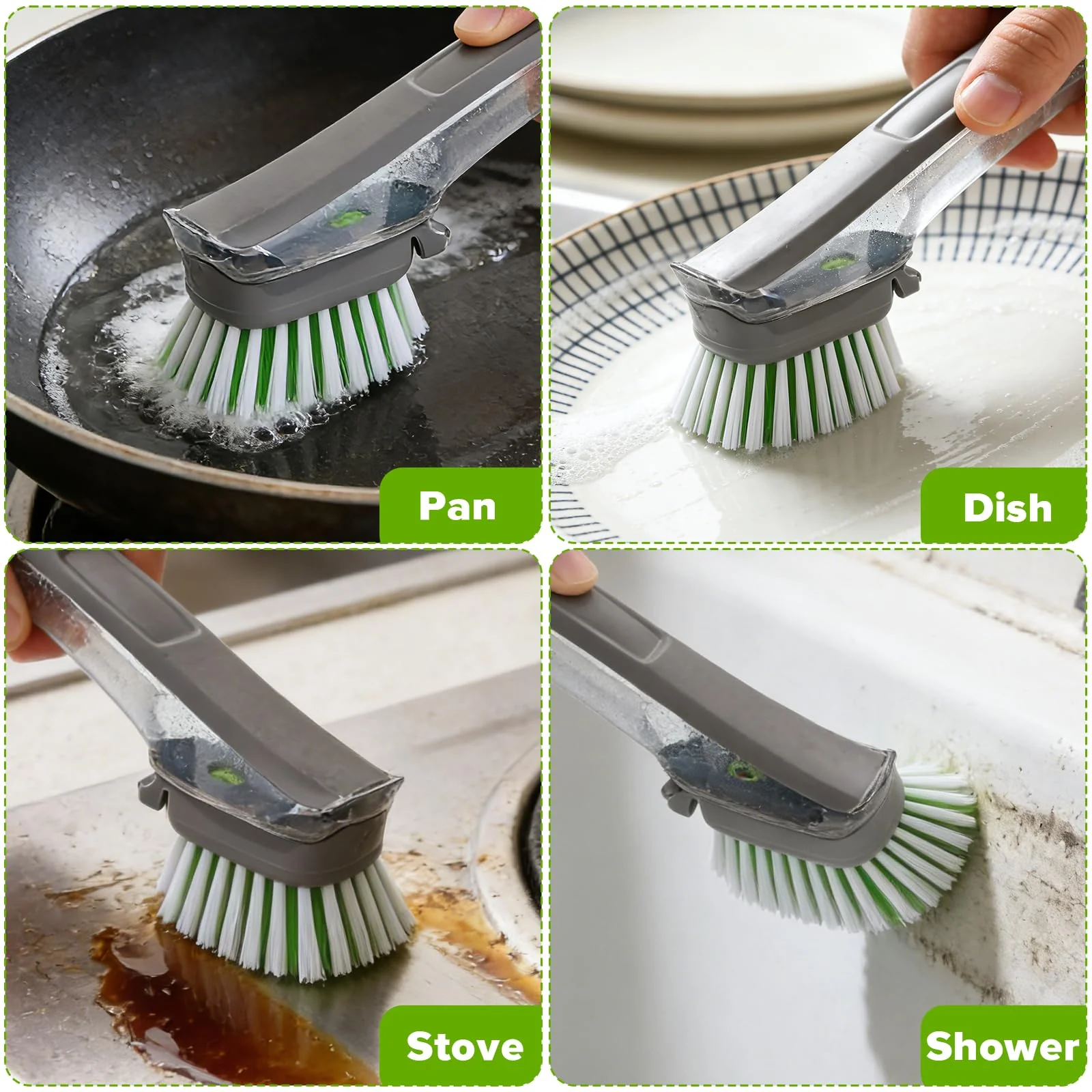 Dishwand Brush Refill, 8 Pack Dish Brush Refills Compatible with Scotch-Brite Dishwand, Dish Soap Brush for Dishes, Pans, Sink, Pots - Image 3