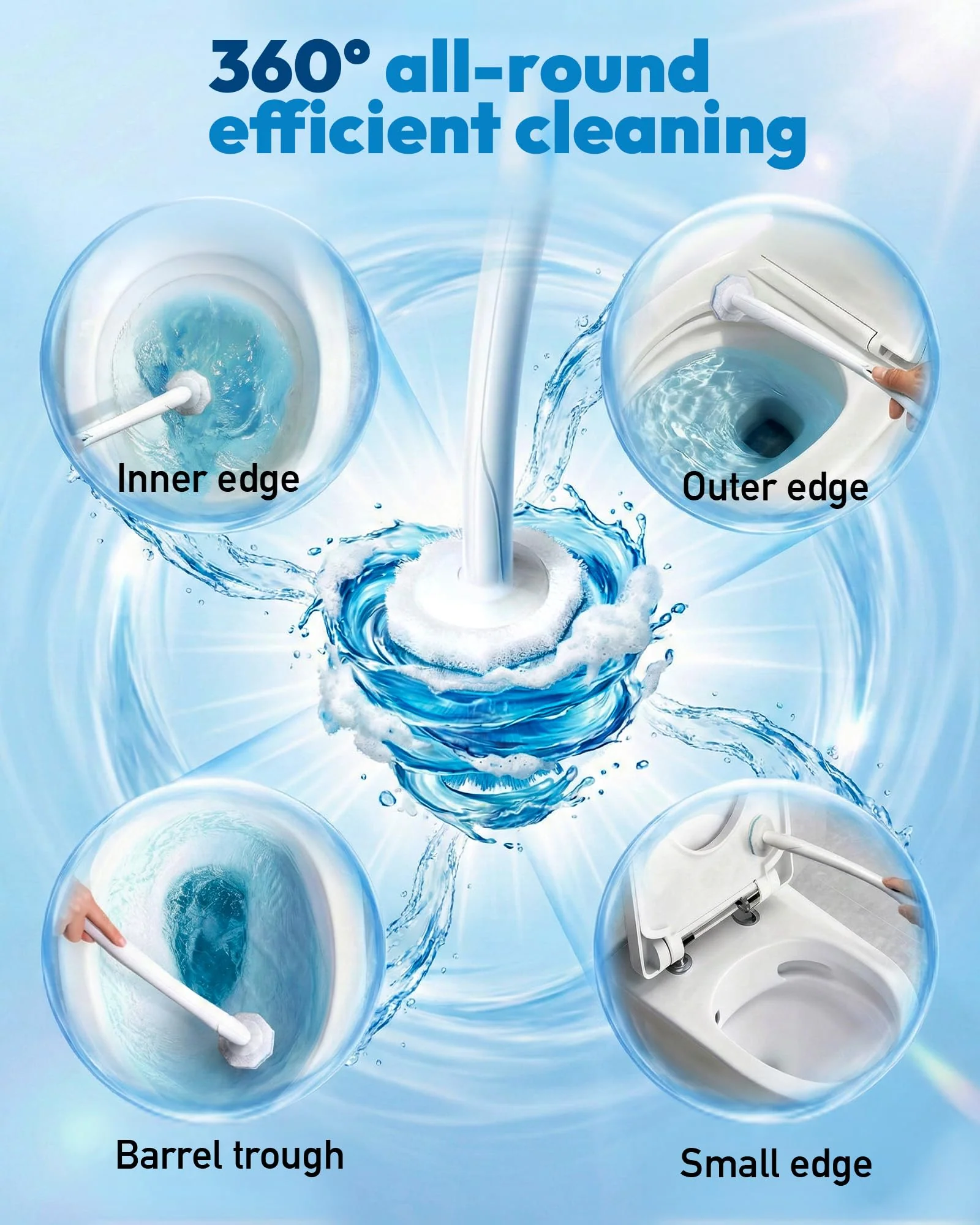 Disposable Toilet Wand Refill Compatible with Clorox Toilet Brush, 50 Count Disposable Heads for Deep Cleaning - Image 4
