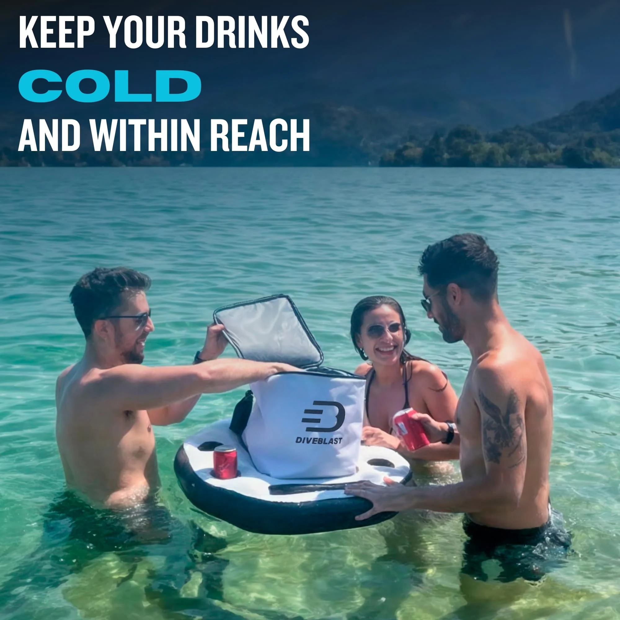 DIVEBLAST Floating Cooler for Pool, Lake, River & Kayak - Holds Up to 24 Cans with Ice - Leakproof Insulated Cooler for River Floating - Image 2