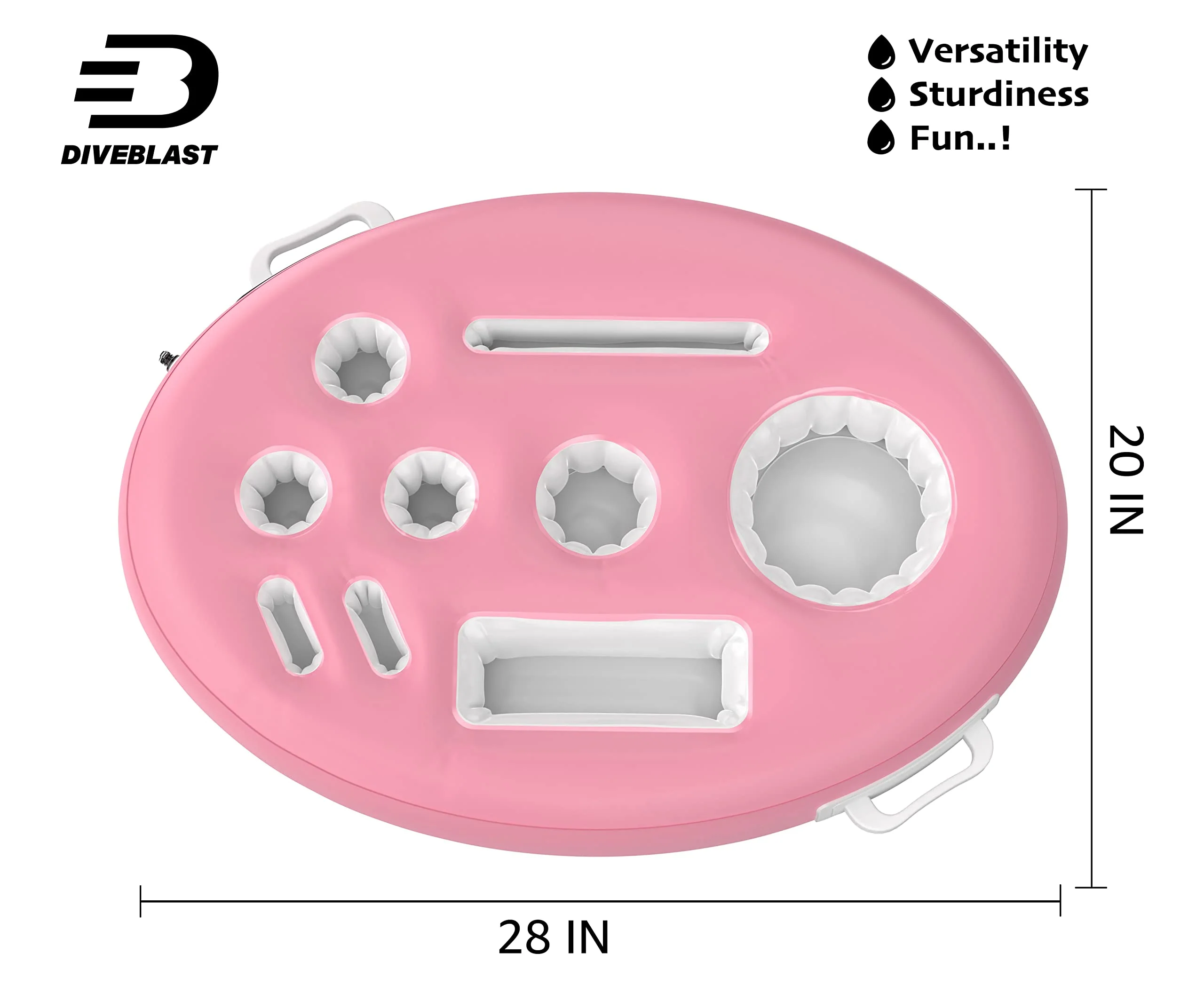 DIVEBLAST: Pink Floating Table for Pool - Hot Tub Accessories for Adults - Holds Up to 50 LBS - Pool Stuff for Mom, Cool and Unique Drink Floaties - Image 2