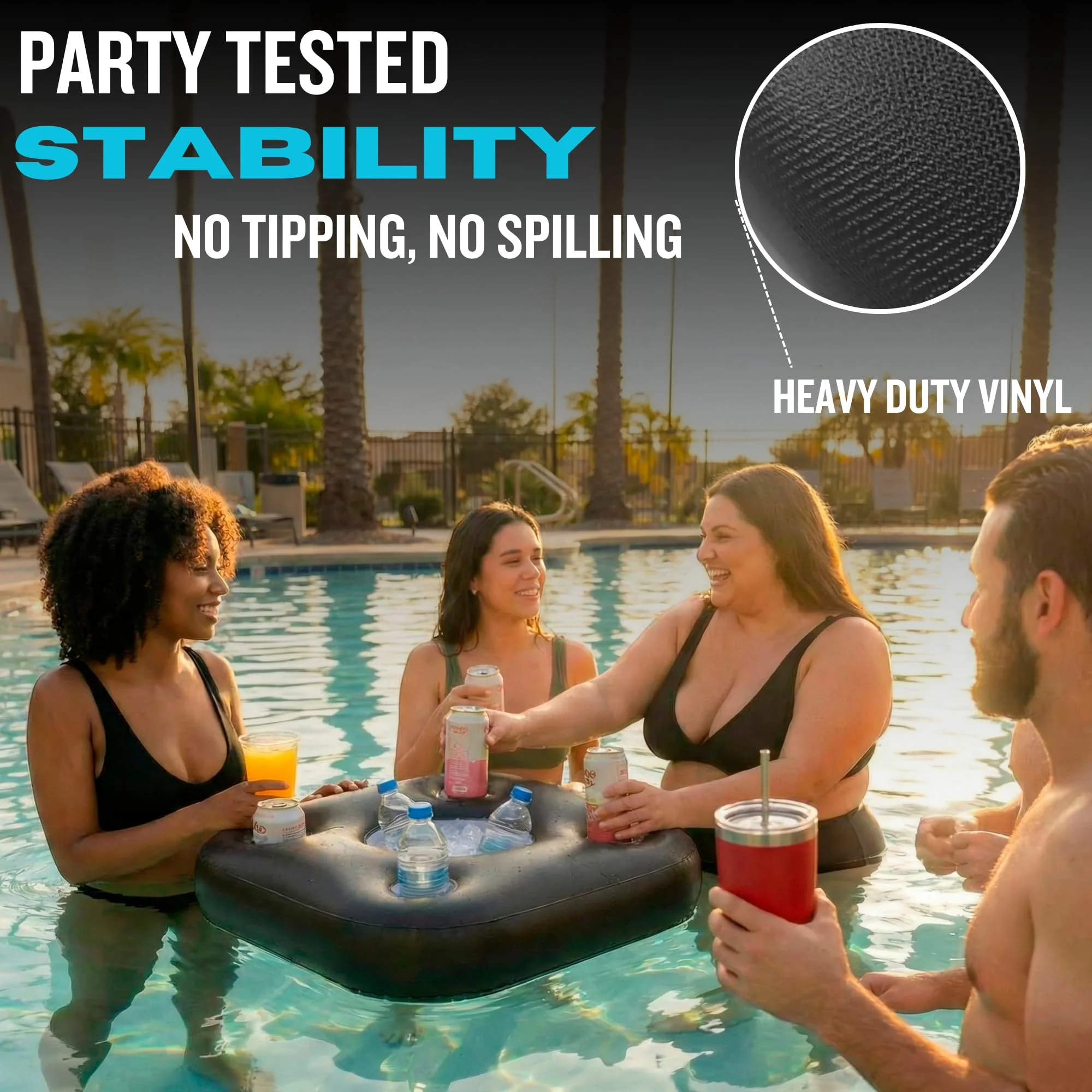 DIVEBLAST: Premium Small Floating Drink Holder for Pool, Hot Tub Accessories for Adults - Holds Up to 50 LBS - Fun Swimming Pool Accessories for Adults, Cool and Unique Drink Floaties - Image 5