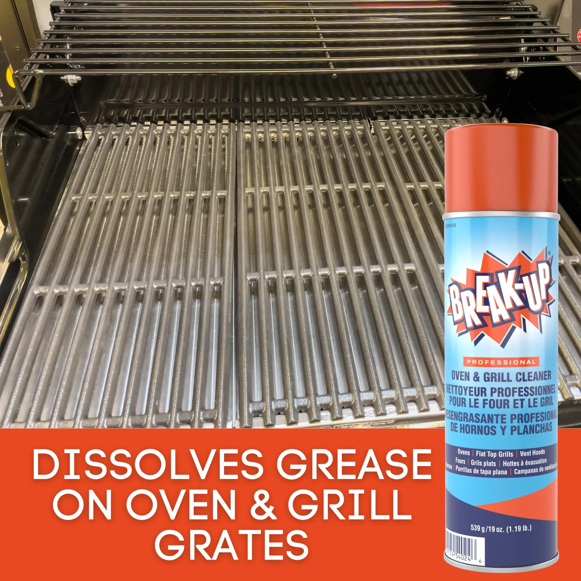 Diversey CBD991206 Break Up Professional Oven & Grill Cleaner, Heavy Duty Spray Removes Baked on Grease, Aerosol, 19-Ounce (Pack of 6) - Image 2