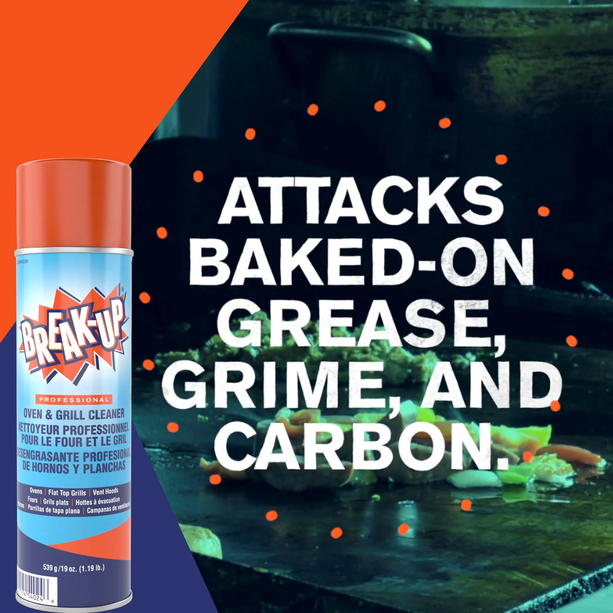 Diversey CBD991206 Break Up Professional Oven & Grill Cleaner, Heavy Duty Spray Removes Baked on Grease, Aerosol, 19-Ounce (Pack of 6) - Image 6
