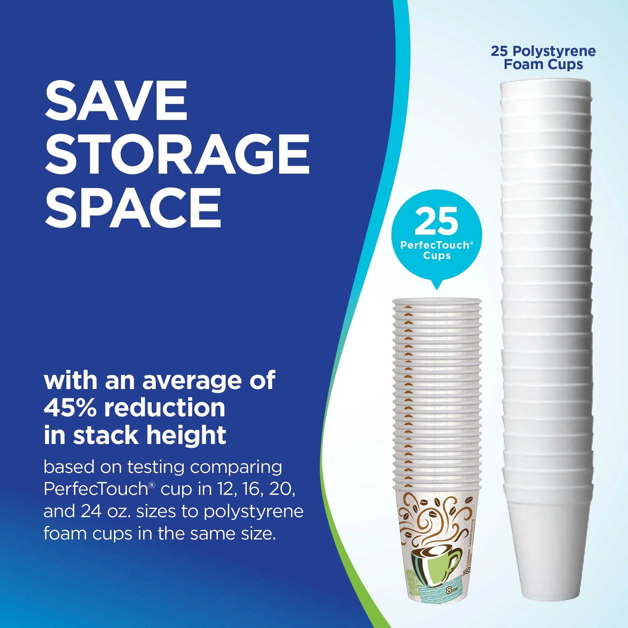 Dixie PerfecTouch 10 oz Paper Coffee Cups by GP PRO, Coffee Haze Design, 500 Count (25 Disposable Cups Sleeve, 20 Sleeves Case), 5310DX - Image 6