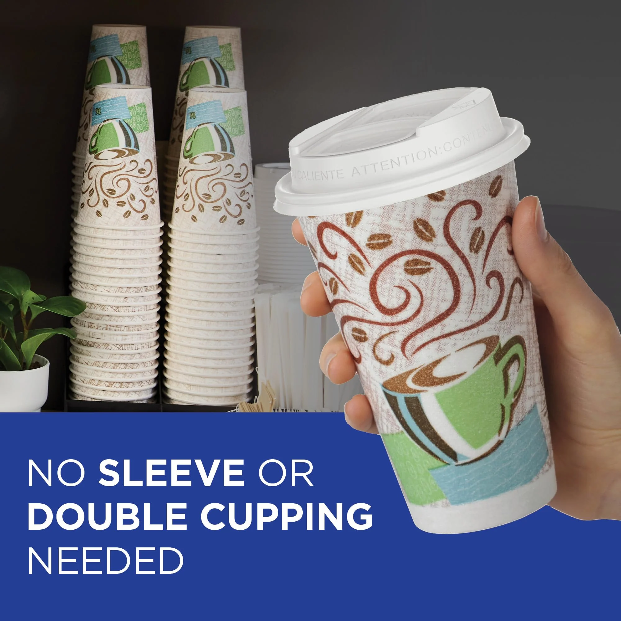 Dixie PerfecTouch 10 oz Paper Coffee Cups by GP PRO, Coffee Haze Design, 500 Count (25 Disposable Cups Sleeve, 20 Sleeves Case), 5310DX - Image 5