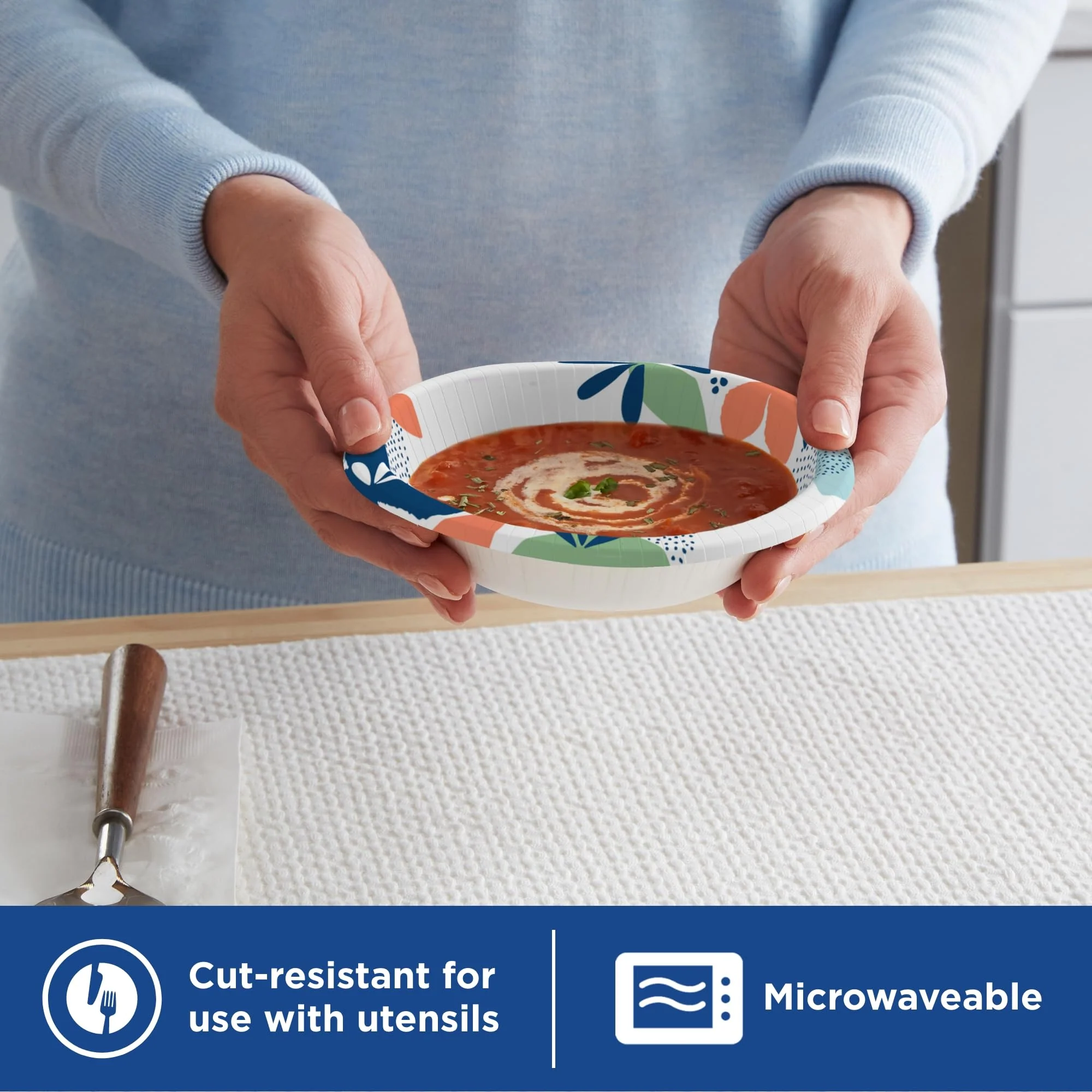 Dixie Small Paper Bowls, 10 Oz, 280 Count (8 packs of 35 bowls), Microwave-Safe, Soak-Proof, Disposable Bowls Great For Snacks, Dessert, And Light Lunch Meals - Image 4