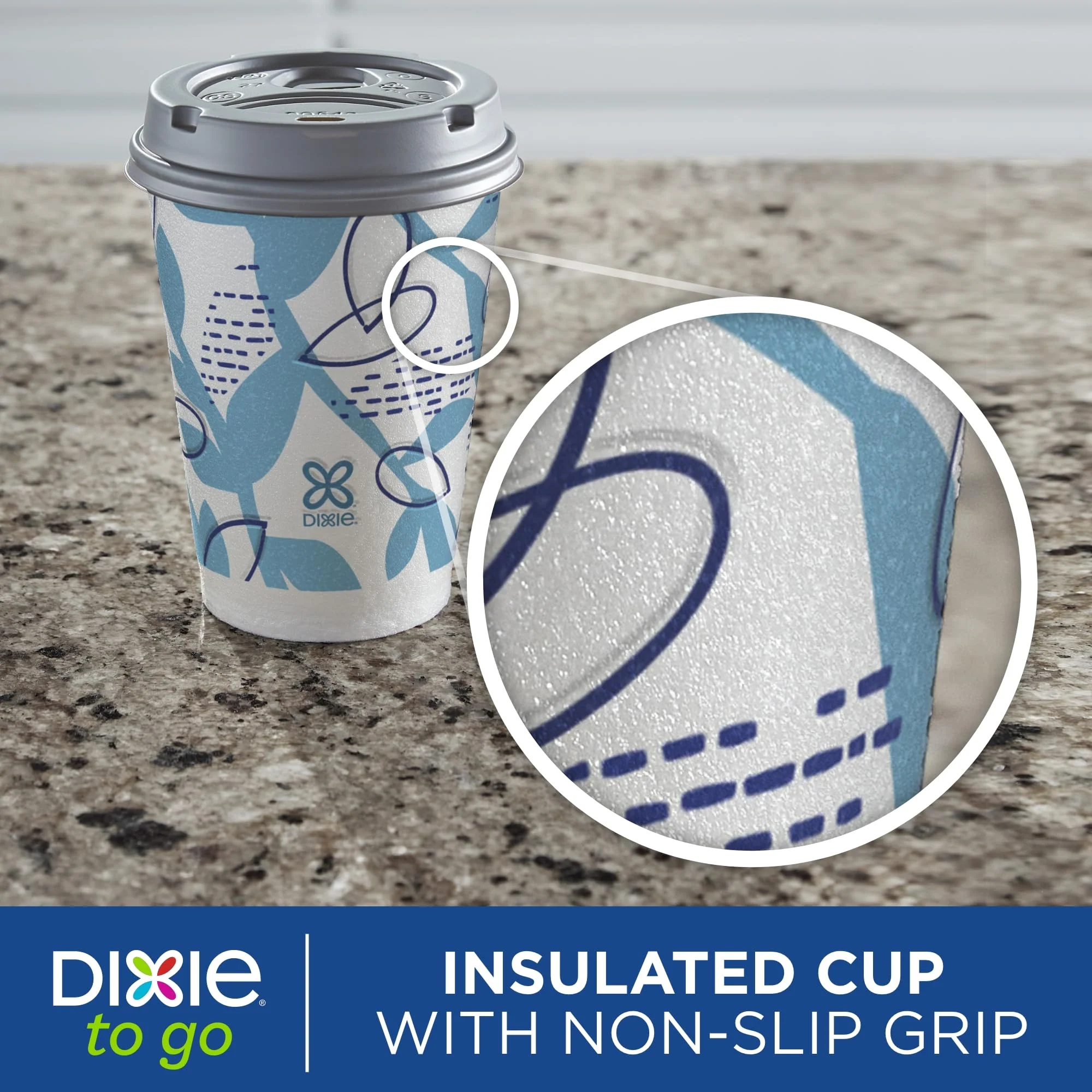 Dixie To Go Paper Coffee Cups With Lids, 12 oz, 14 ct, Disposable Insulated Paper Cups for On-The-Go Hot or Cold Beverages - Image 5