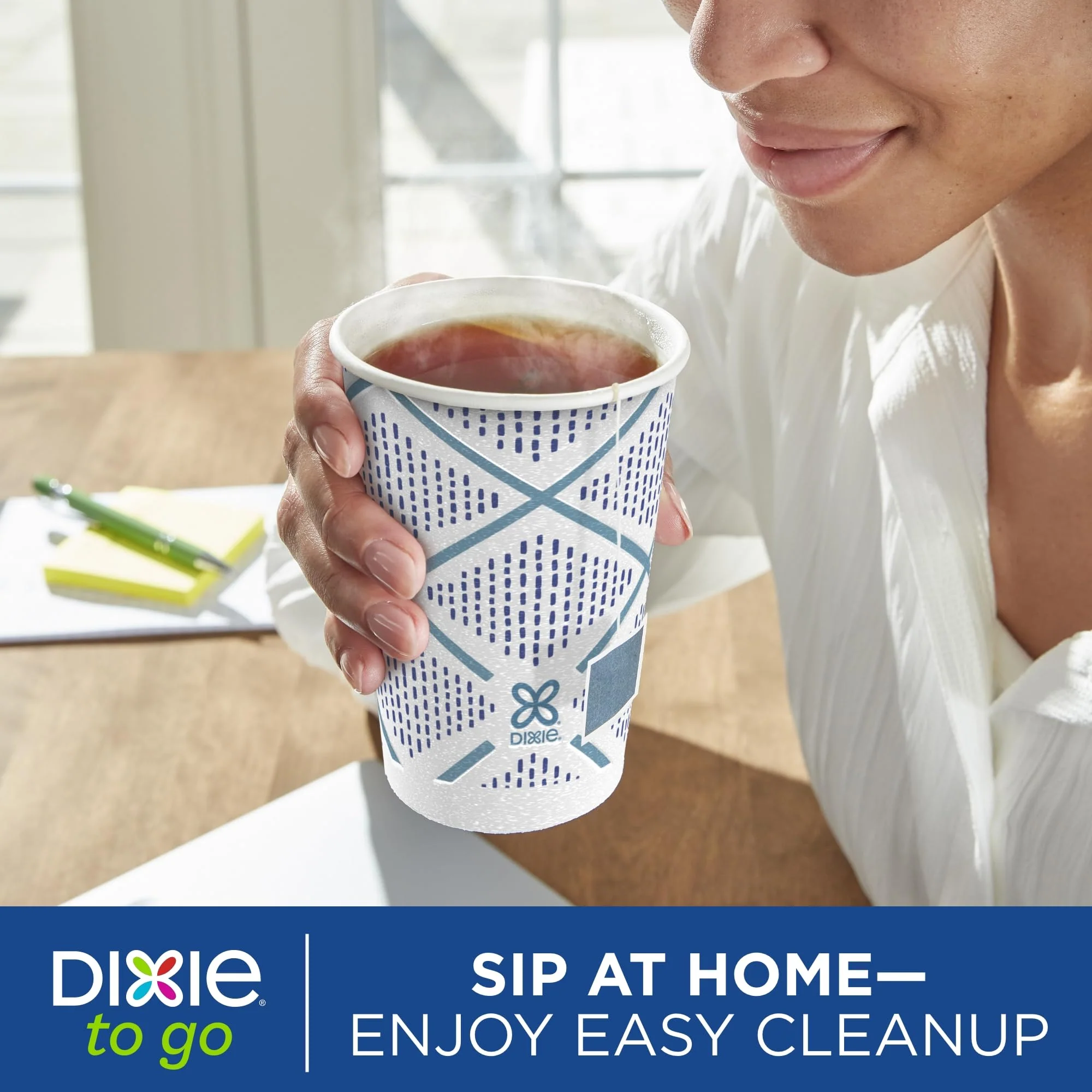 Dixie To Go Paper Coffee Cups With Lids, 12 oz, 14 ct, Disposable Insulated Paper Cups for On-The-Go Hot or Cold Beverages - Image 8