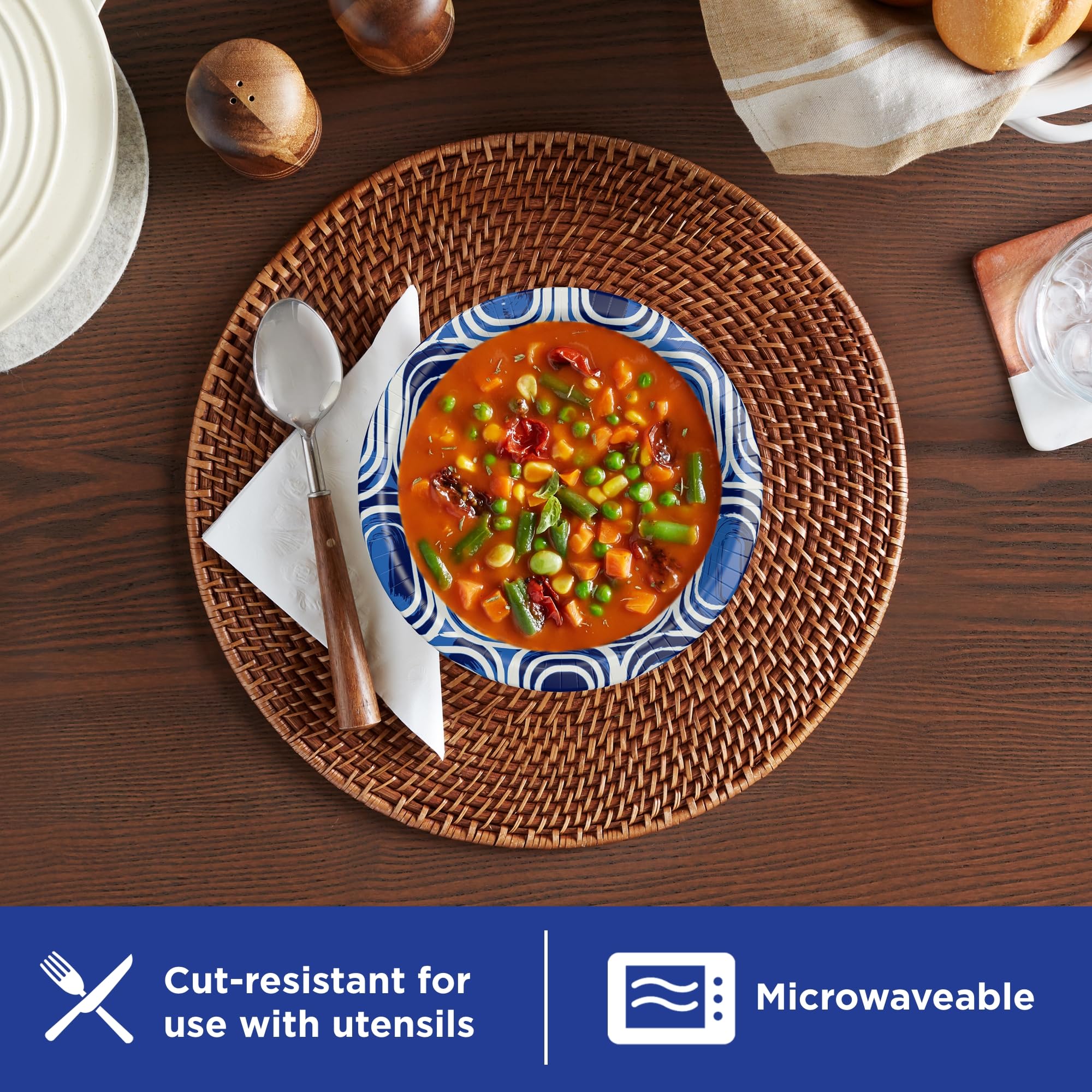 Dixie Ultra, Large Paper Bowls, 20 Oz, 56 Count, Microwave Safe, Compostable, Disposable Bowls Great For Breakfast, Lunch, And Dinner Meals - Image 3