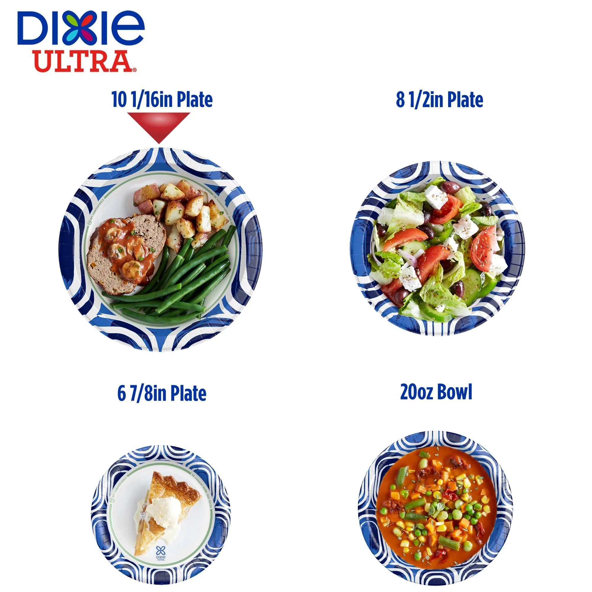 Dixie Ultra, Large Paper Plates, 10 Inch, 172 Count (4 packs of 43 plates), 3X Stronger*, Heavy Duty, Microwave-Safe, Soak-Proof, Cut Resistant, Disposable Plates For Heavy, Messy Meals - Image 2
