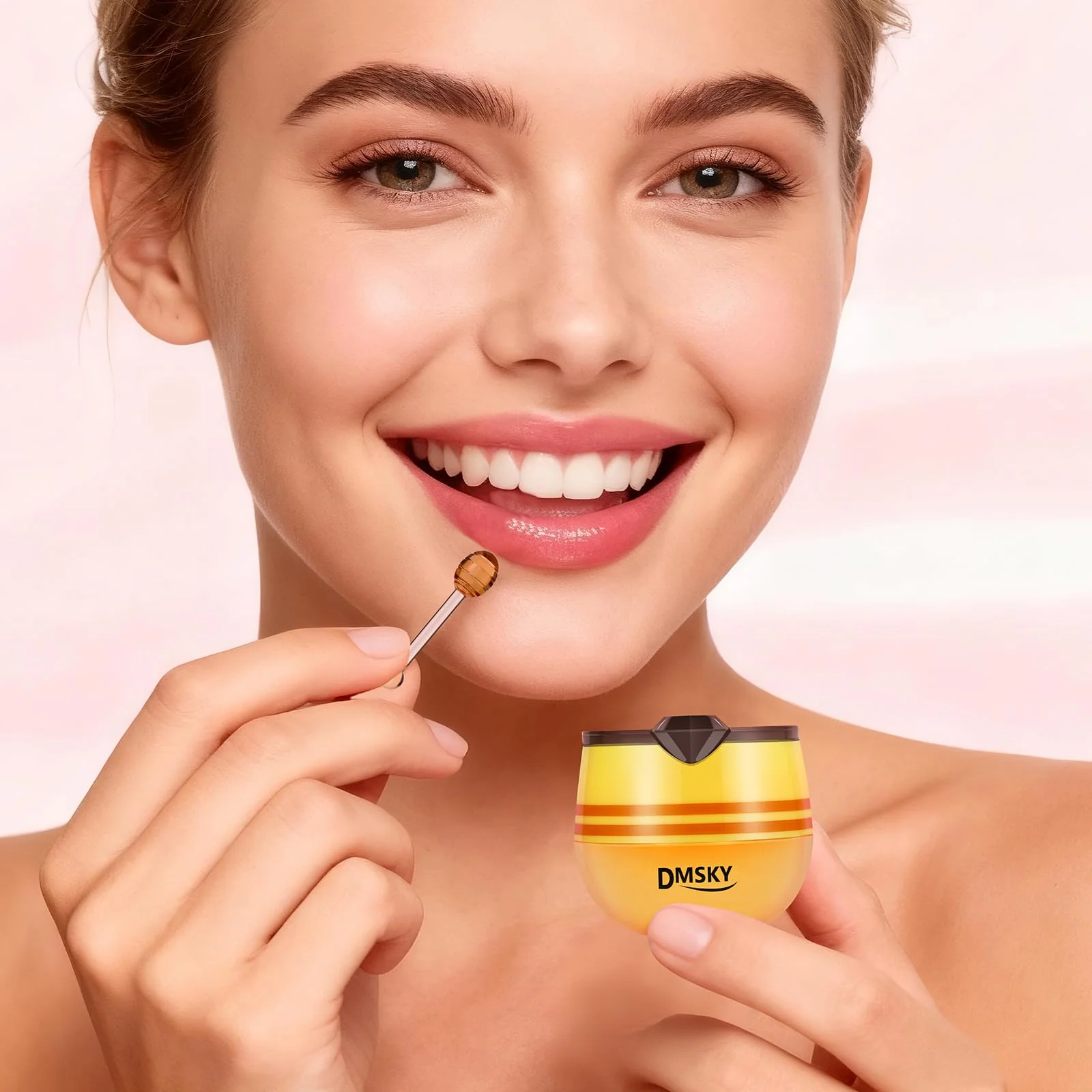 DMSKY 12 PCS Bee Lip Balm Lip Mask Honey Pot, Propolis Sleeping Lip Mask for Dry Chapped Lips, Mothers Day Gifts, Easter Basket Stuffers, Skincare Gifts for Women Girls - Image 2