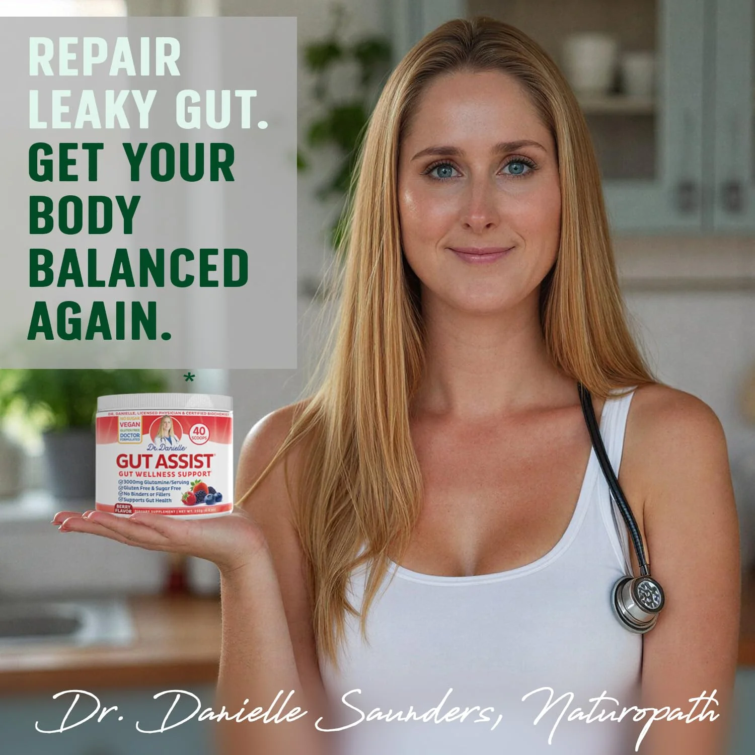 Doctor Danielle Leaky Gut Support Powder | L-Glutamine Gut Lining Formula | Gut Assist by Dr. Danielles, Berry - Image 6
