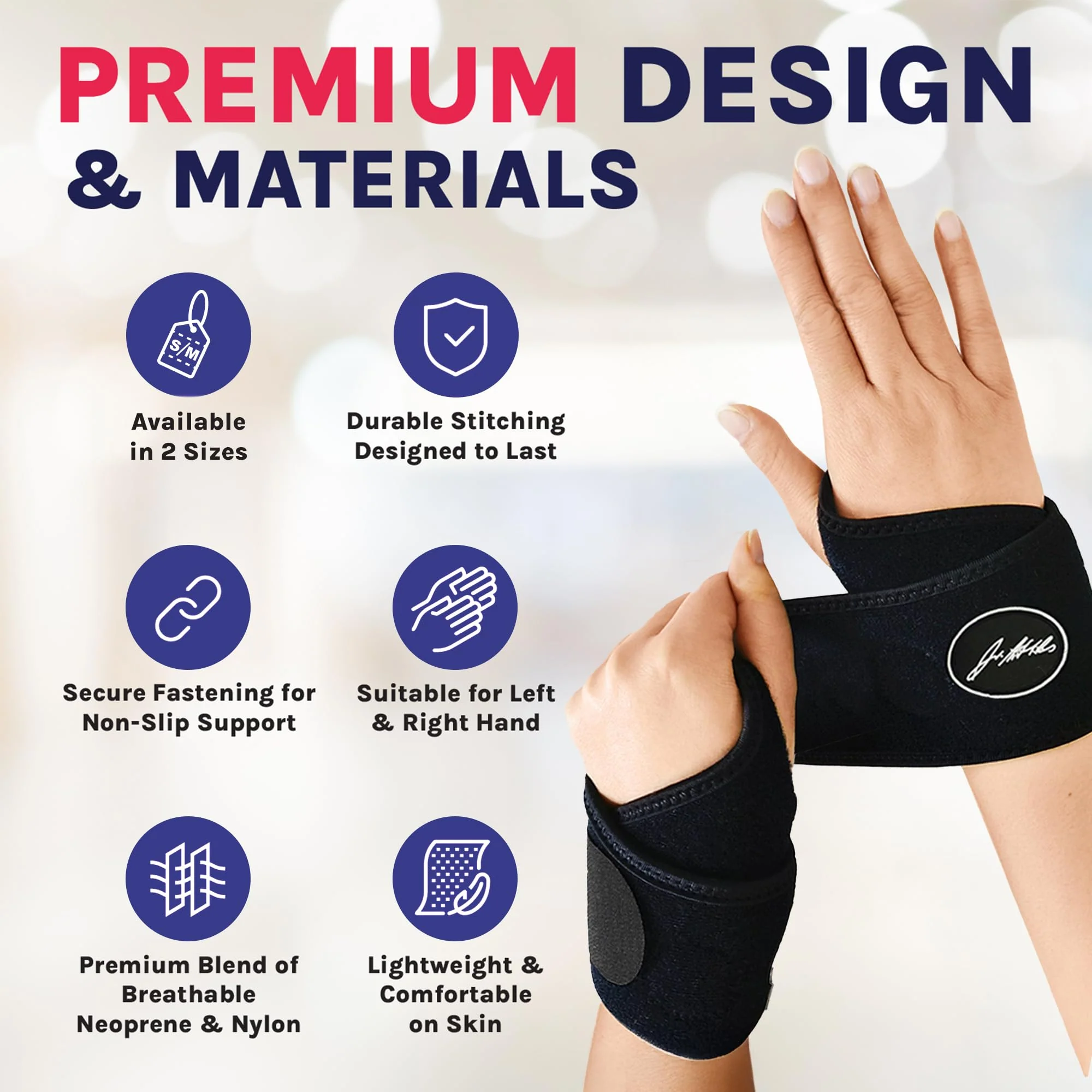 Doctor Developed Wrist Brace, Wrist Wraps for Carpal Tunnel Arthritis, Tendonitis, Hand Support, Ideal for Fitness, Weightlifting - Handbook Included (Large-1 Pack) - Image 4