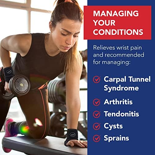 Doctor Developed Wrist Brace, Wrist Wraps for Carpal Tunnel Arthritis, Tendonitis, Hand Support, Ideal for Fitness, Weightlifting - Handbook Included (Medium - 2 Pack) - Image 3