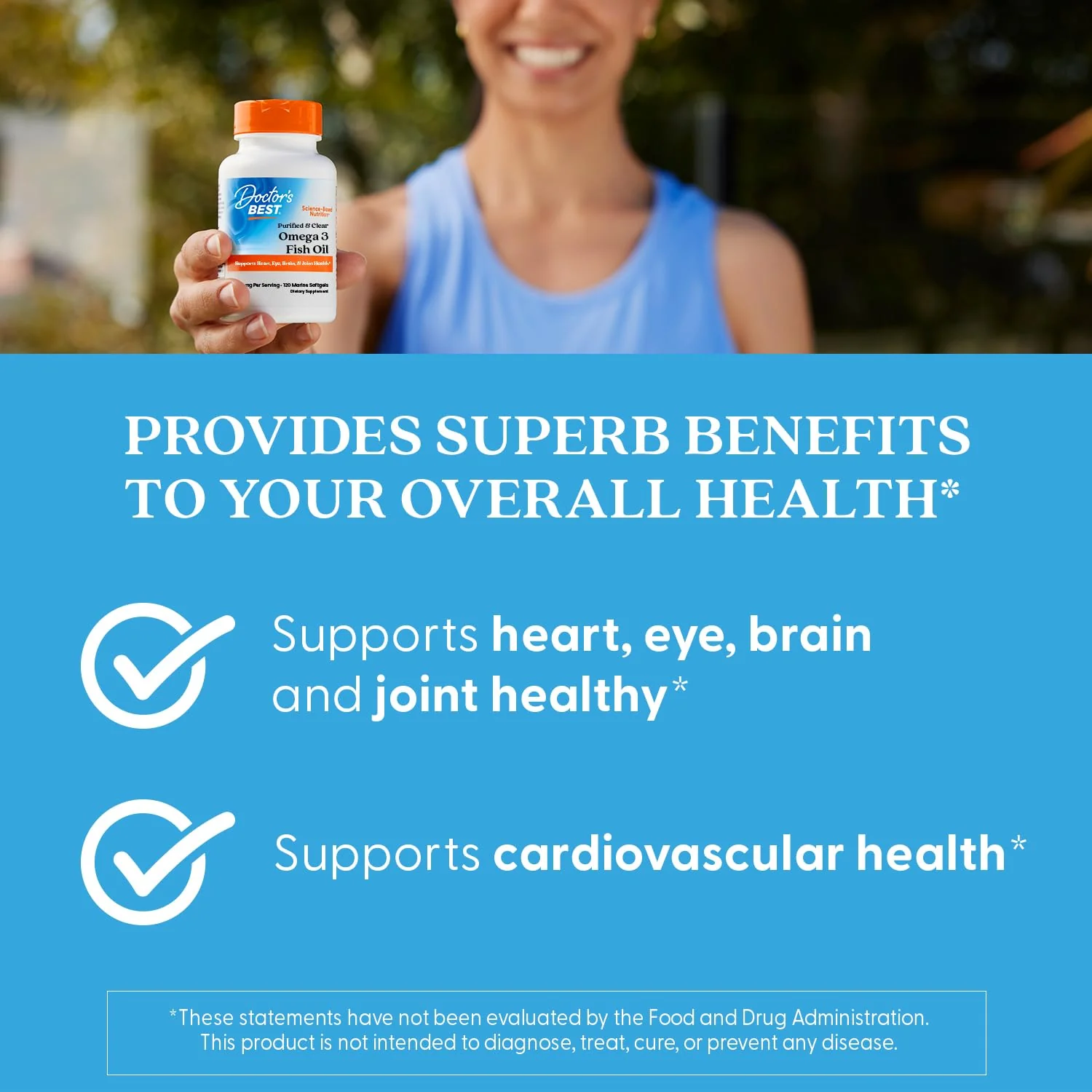 Doctor's Best Omega 3 Fish Oil Supplement for Women & Men - Source of DHA, EPA, & Omega-3 Fatty Acids, Purified, High 2000 mg Potency, Heart Health Support, Non-GMO, Gluten Free - 120 Marine Softgels - Image 3
