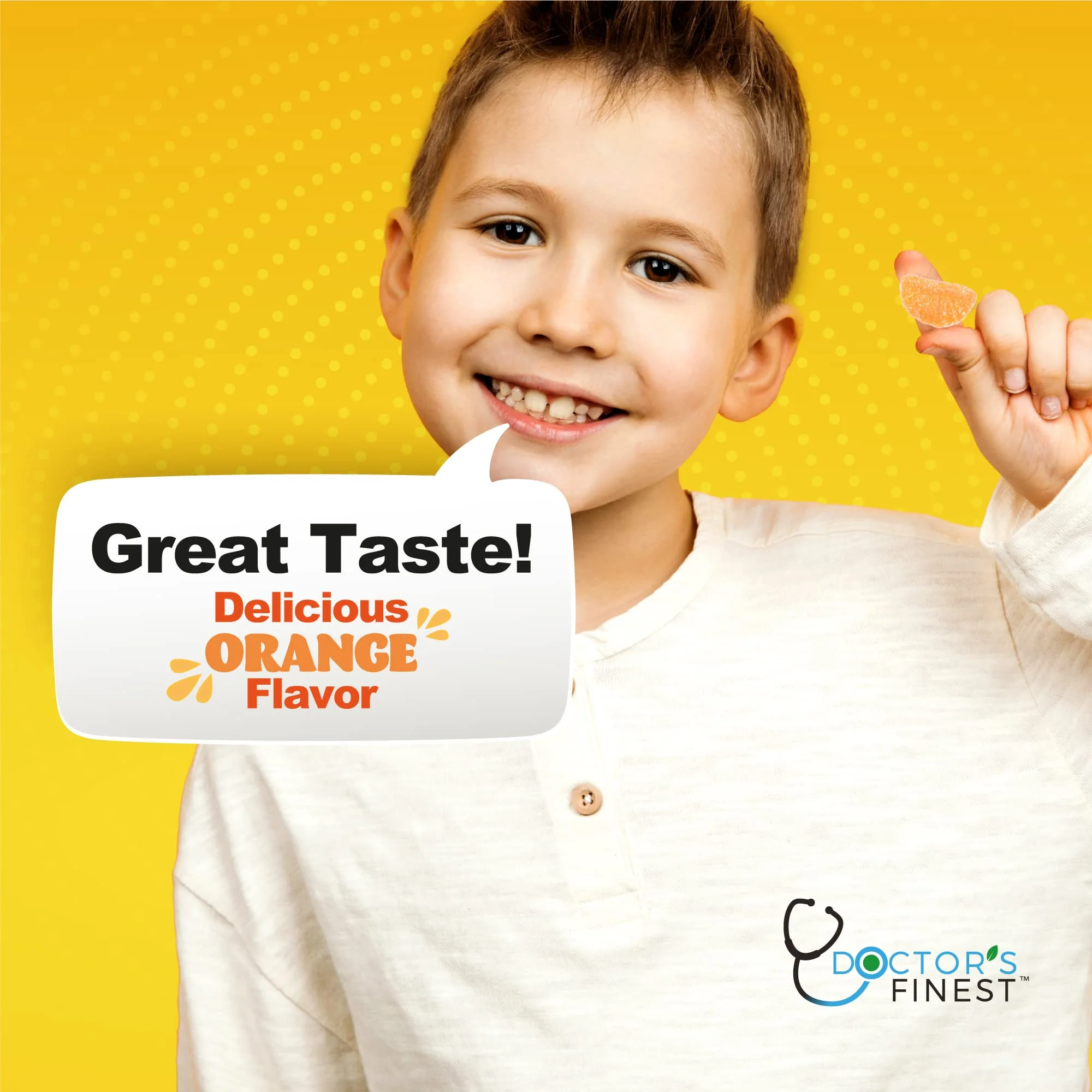 Doctors Finest Vitamin C Gummies for Kids – Vegan, GMO Free & Gluten Free – Great Tasting Orange Flavor Pectin Chews – Kids Dietary Supplement – 250mg of Vitamin C – 90 Jellies [45 Doses] - Image 4
