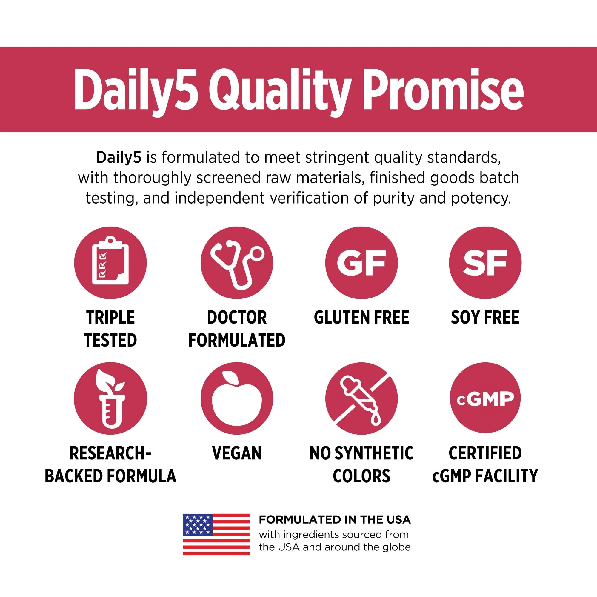DOCTORS' PREFERRED Daily5 Multivitamin for Women and Men, Clinically Validated Ingredients, Heart, Joints, Circulation, 90 Vegan Capsules - Image 4