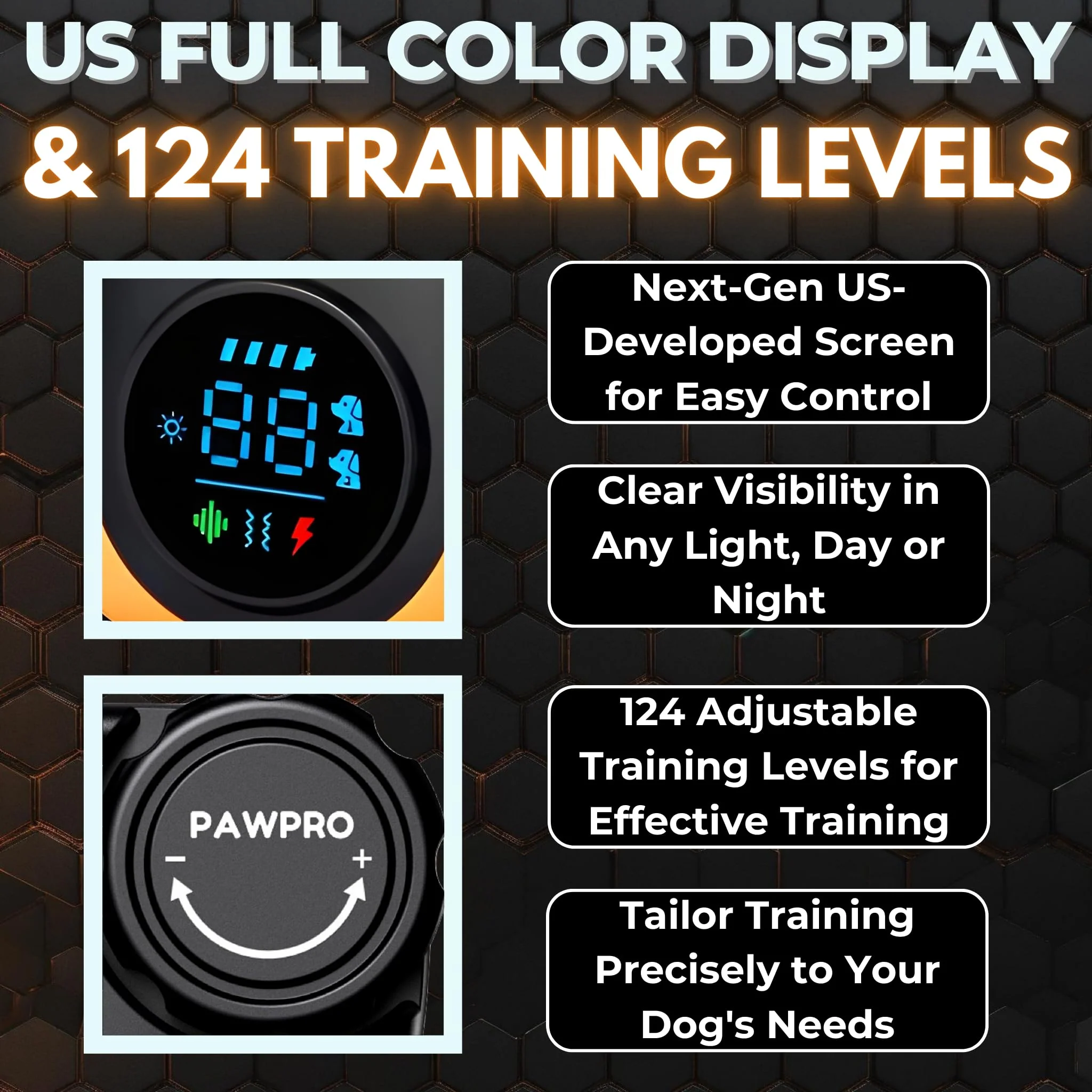 Dog Shock Collar with Remote, Unmatched 4-Mile Range, Night-Light Mode, Training Guide Included, 124 Training Levels & 4 Modes, Beep Vibration Shock, Waterproof Rechargeable, Fits All Dogs (1 Collar) - Image 3