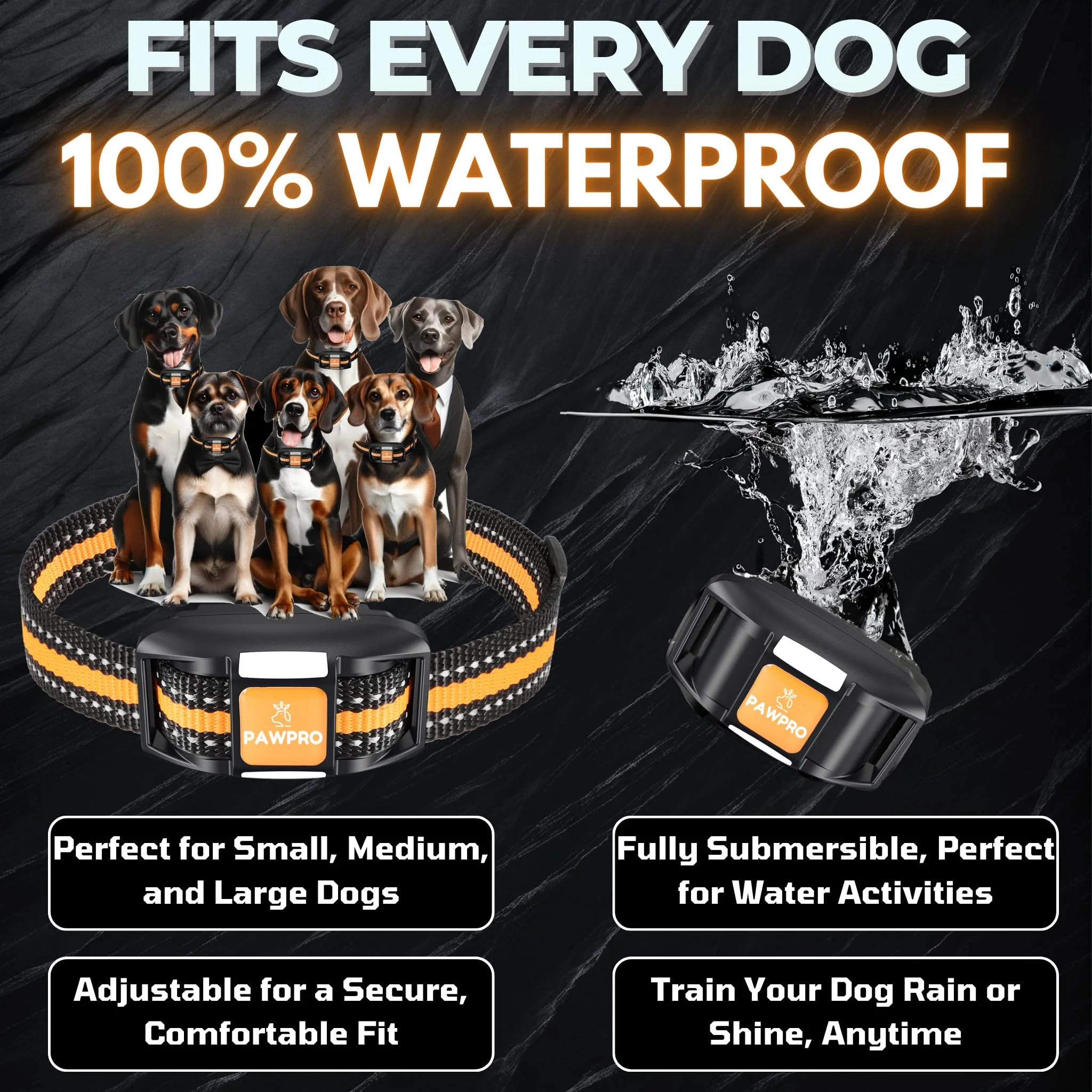 Dog Shock Collar with Remote, Unmatched 4-Mile Range, Night-Light Mode, Training Guide Included, 124 Training Levels & 4 Modes, Beep Vibration Shock, Waterproof Rechargeable, Fits All Dogs (1 Collar) - Image 4