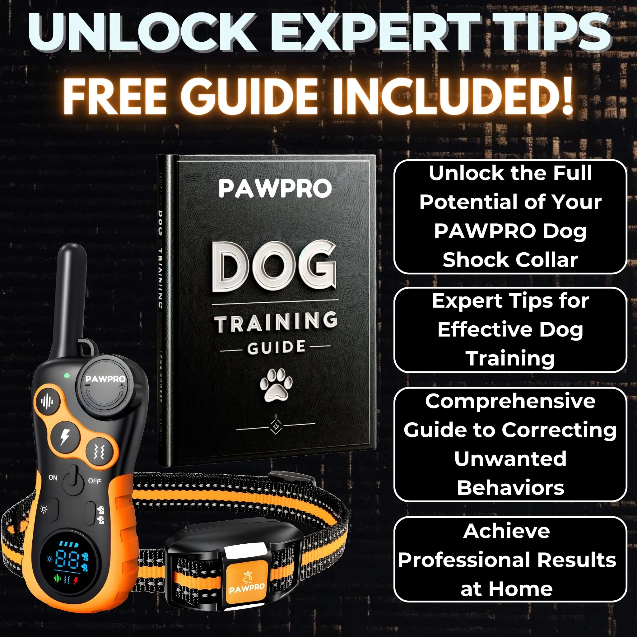 Dog Shock Collar with Remote, Unmatched 4-Mile Range, Night-Light Mode, Training Guide Included, 124 Training Levels & 4 Modes, Beep Vibration Shock, Waterproof Rechargeable, Fits All Dogs (1 Collar) - Image 6