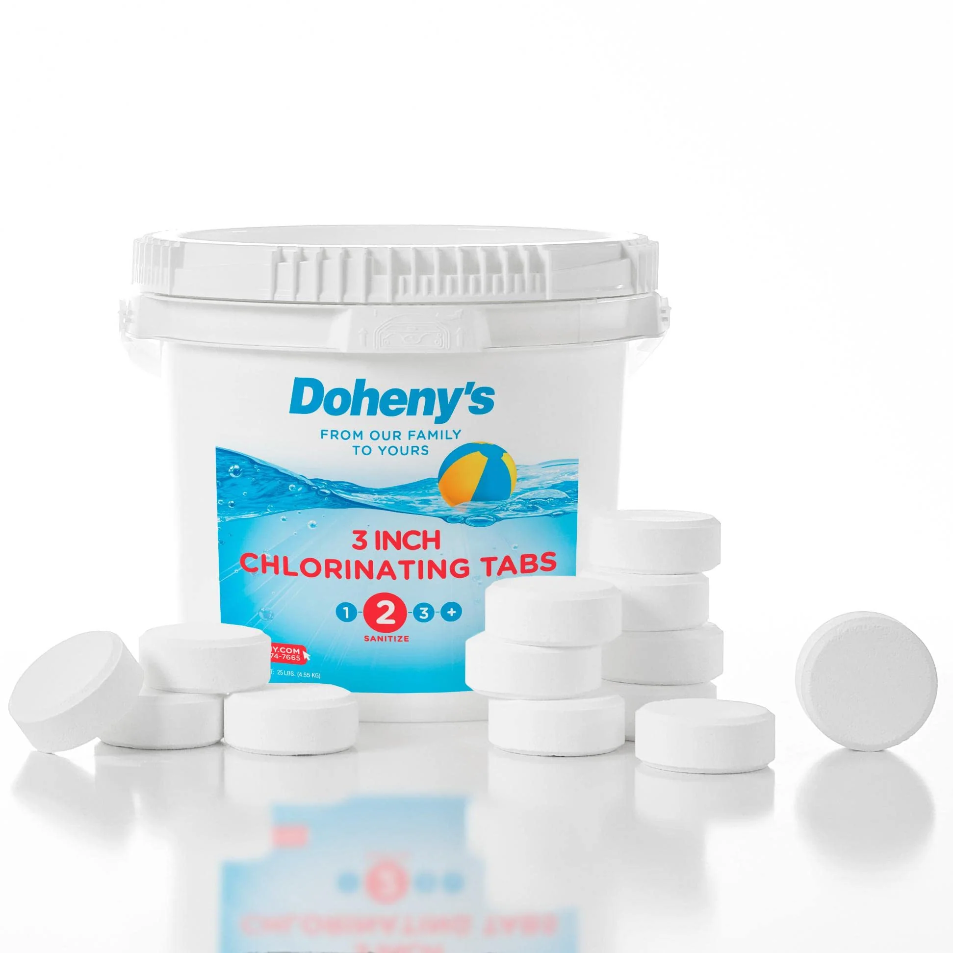 Doheny’s 3-Inch Stabilized Chlorine Tablets for Sanitizing Swimming Pools | 99% Pure Tri-Chlor, 90% Available Chlorine | Long-Lasting, UV-Protected, Slow-Dissolving | Individually Wrapped 25lb Bucket - Image 4