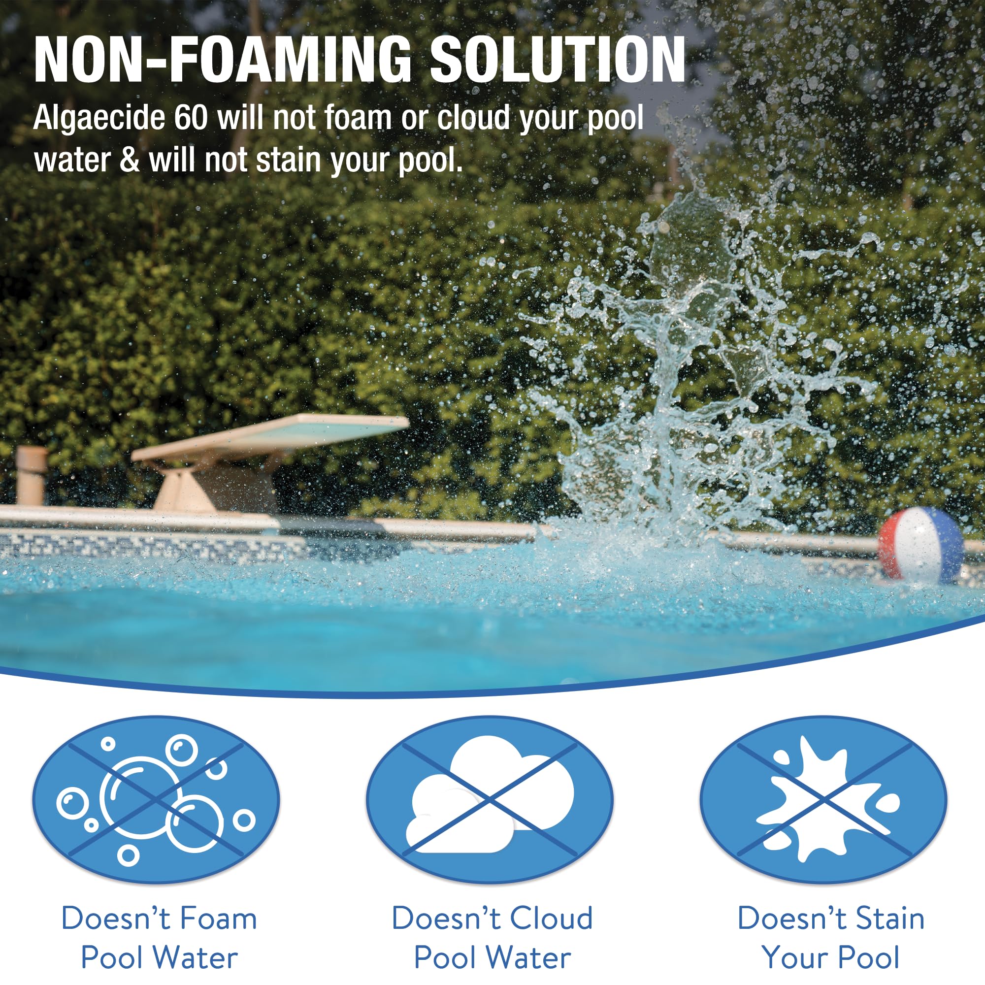 Doheny's Algaecide 60 | Pro-Grade, Metal-Free & Non-Foaming | Prevents All Algae Types | No Stains, No Clouding | Safe for Salt, Chlorine & Bromine Pools | Treats 160,000 Gallons | 40oz - Image 4