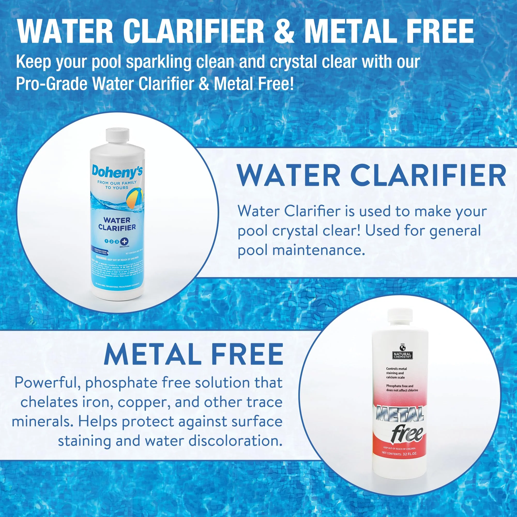 Doheny's Master Pool Opening Kit | Made in USA | Start-Up Chemicals for Pools | Includes Ultimate Kit, Natural Chemistry, Metal Out, Clarifier, Spring Control & Super Shock | Treats 30,000 Gallons - Image 7