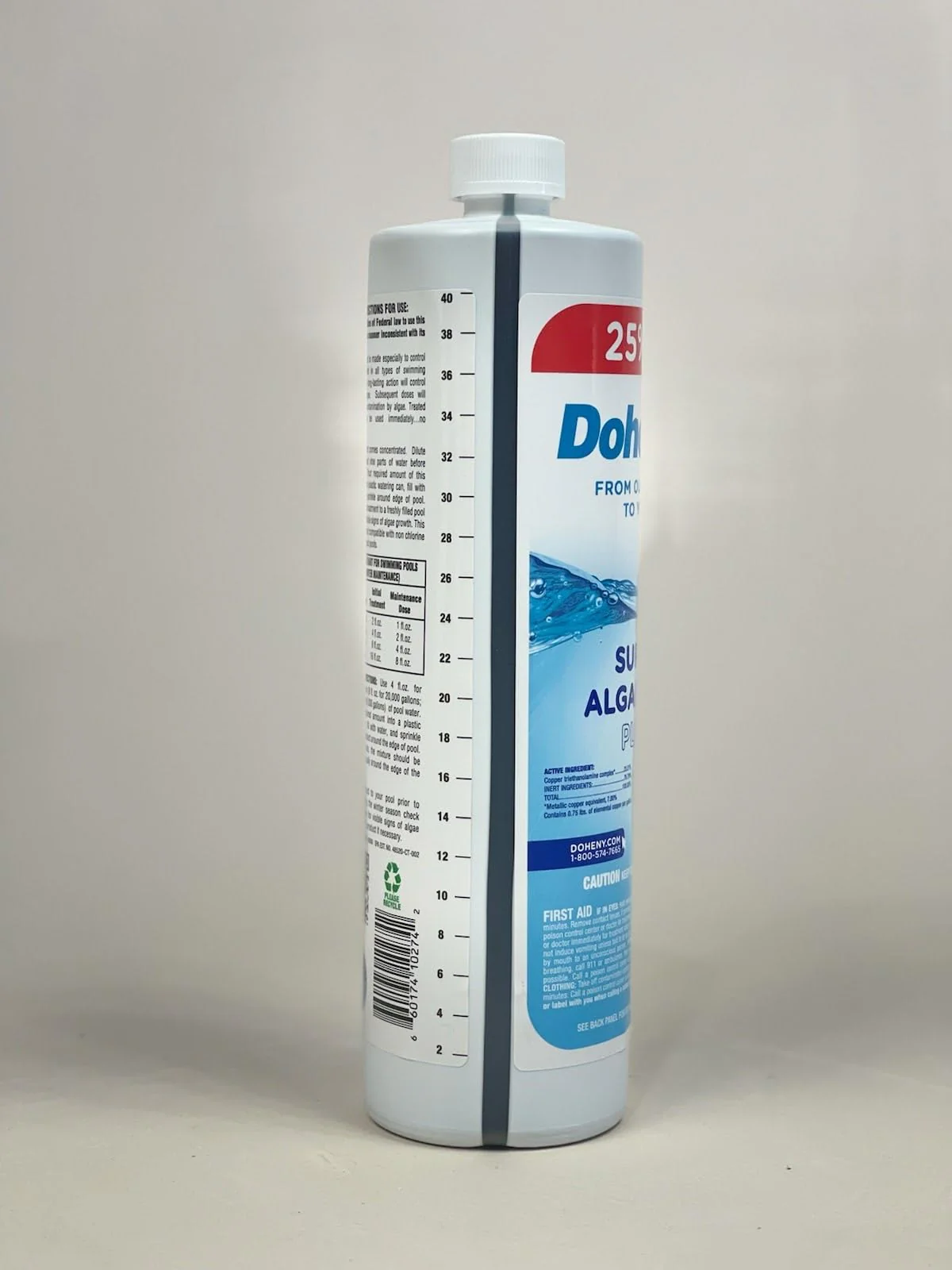 Doheny's Super Algaecide Plus | Pro-Grade | Effective Against Most Algae Types | 7.1% Chelated Copper (Reduces Staining) | Non-Foaming, No Clouding | Safe to Swim After Use | 4 x 40oz Bottles (160oz) - Image 2