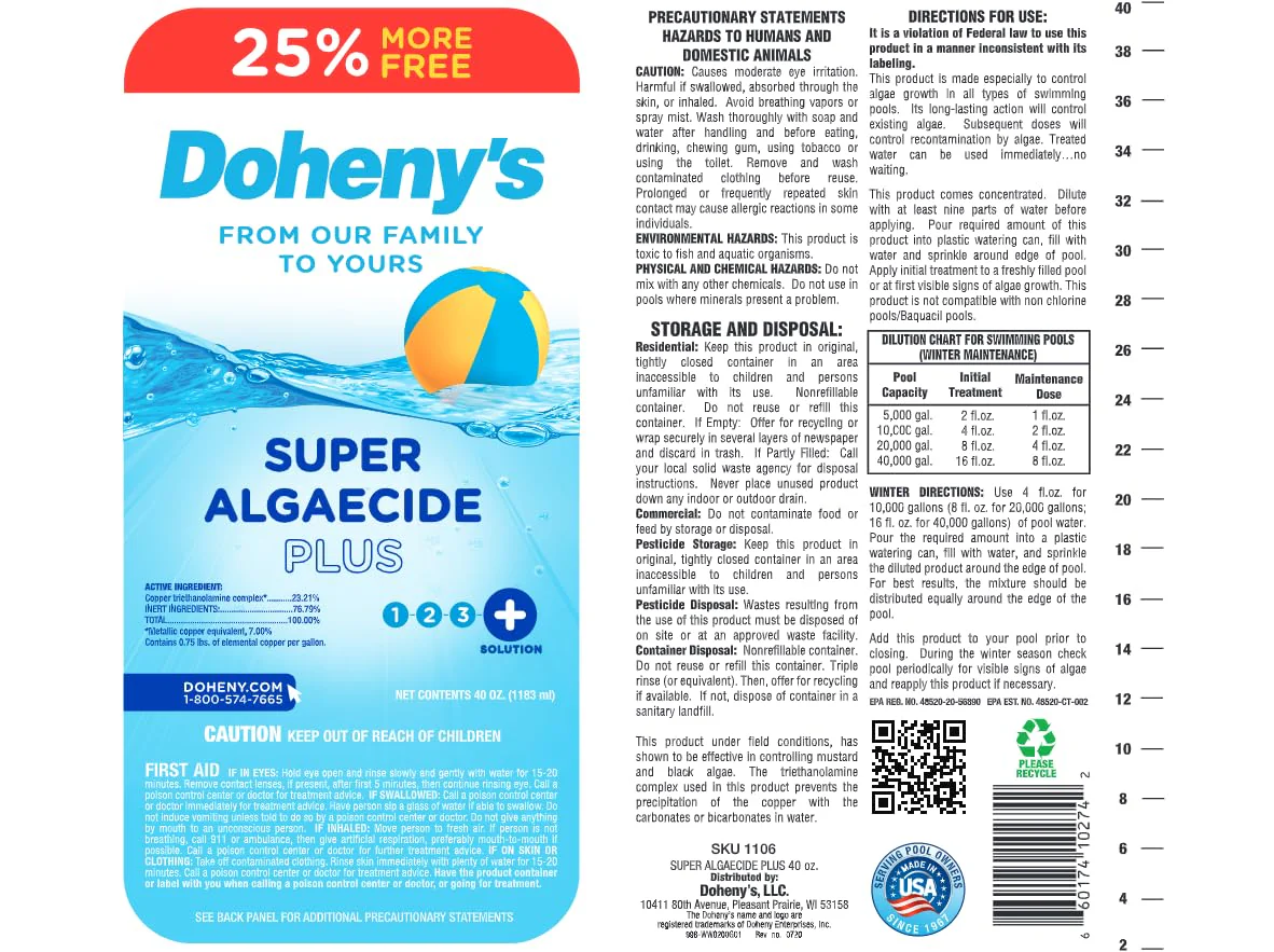 Doheny's Super Algaecide Plus | Pro-Grade | Effective Against Most Algae Types | 7.1% Chelated Copper (Reduces Staining) | Non-Foaming, No Clouding | Safe to Swim After Use | 4 x 40oz Bottles (160oz) - Image 4