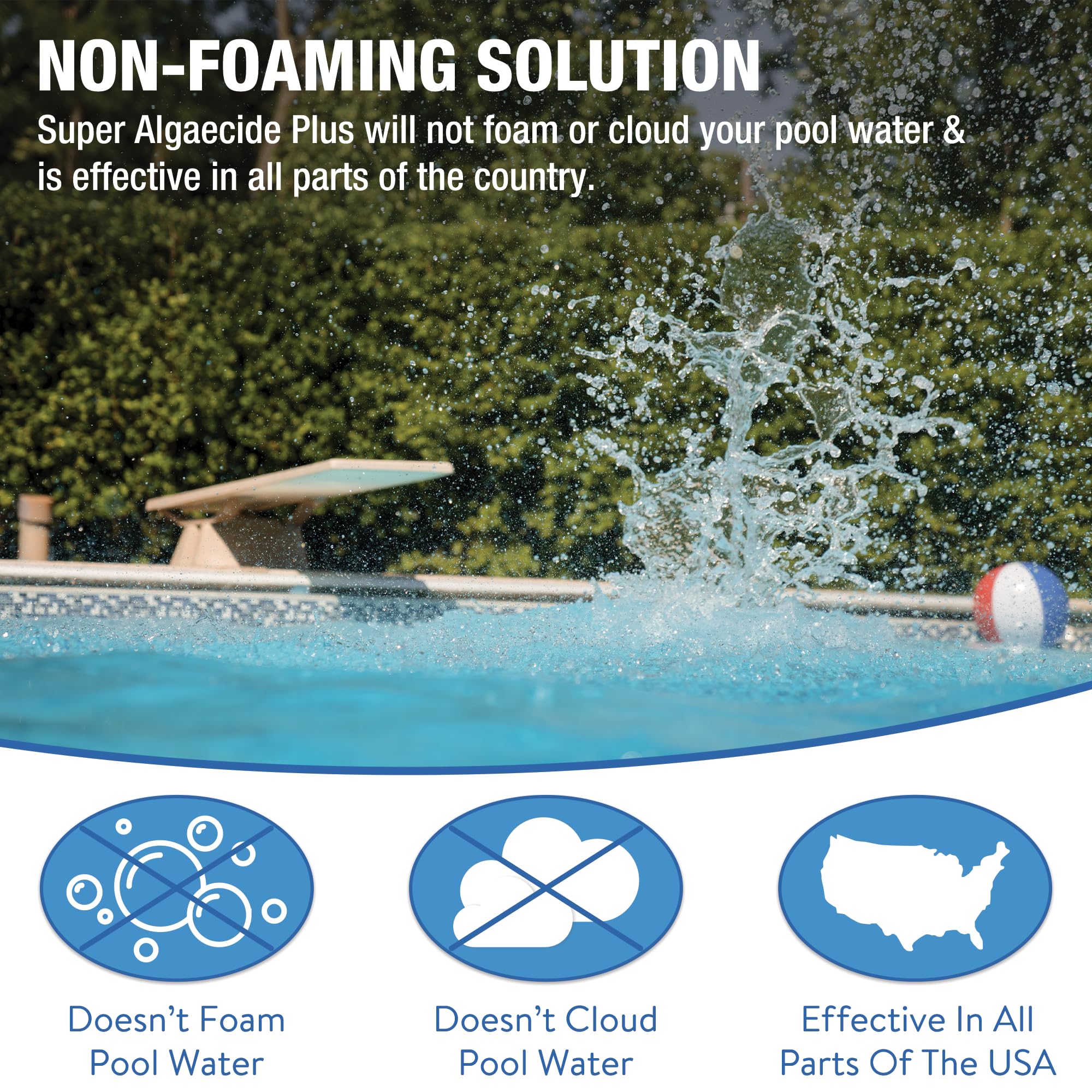 Doheny's Super Algaecide Plus | Pro-Grade | Effective Against Most Algae Types | 7.1% Chelated Copper (Reduces Staining) | Non-Foaming, No Clouding | Safe to Swim After Use | 4 x 40oz Bottles (160oz) - Image 6