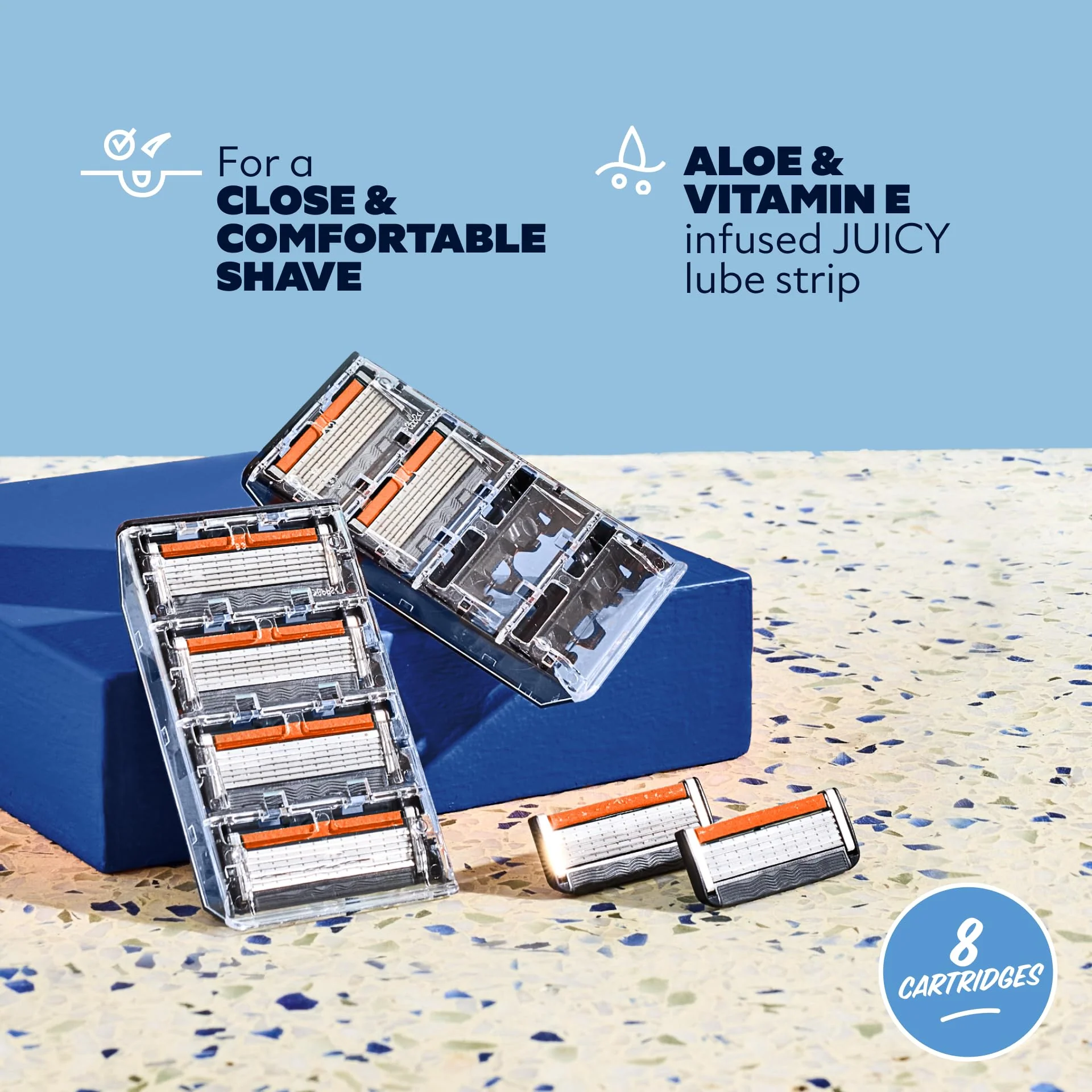Dollar Shave Club | 6 Blade Razor Refills (8 Pack) | 6 Stainless Steel Blades for a Close & Comfortable Shave - Image 3