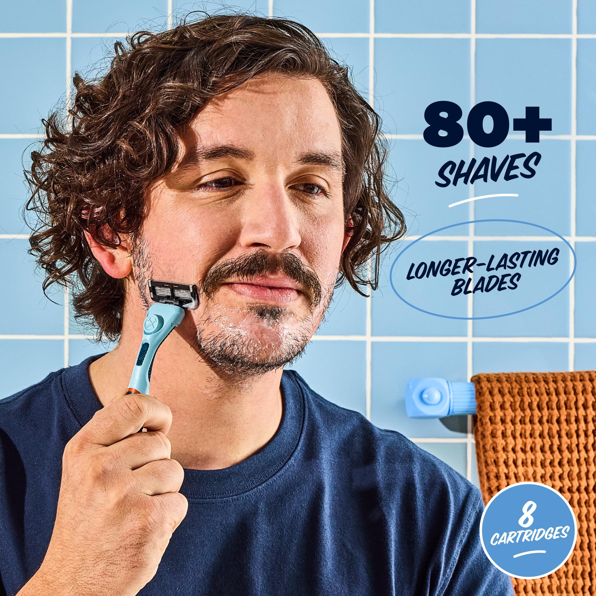 Dollar Shave Club | 6 Blade Razor Refills (8 Pack) | 6 Stainless Steel Blades for a Close & Comfortable Shave - Image 4