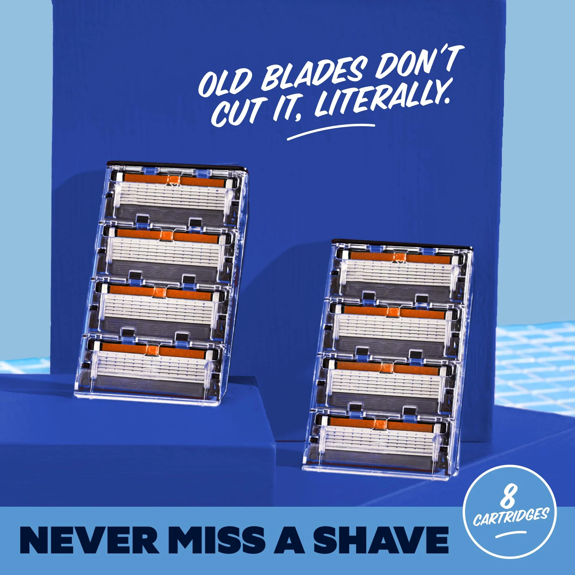 Dollar Shave Club | 6 Blade Razor Refills (8 Pack) | 6 Stainless Steel Blades for a Close & Comfortable Shave - Image 6