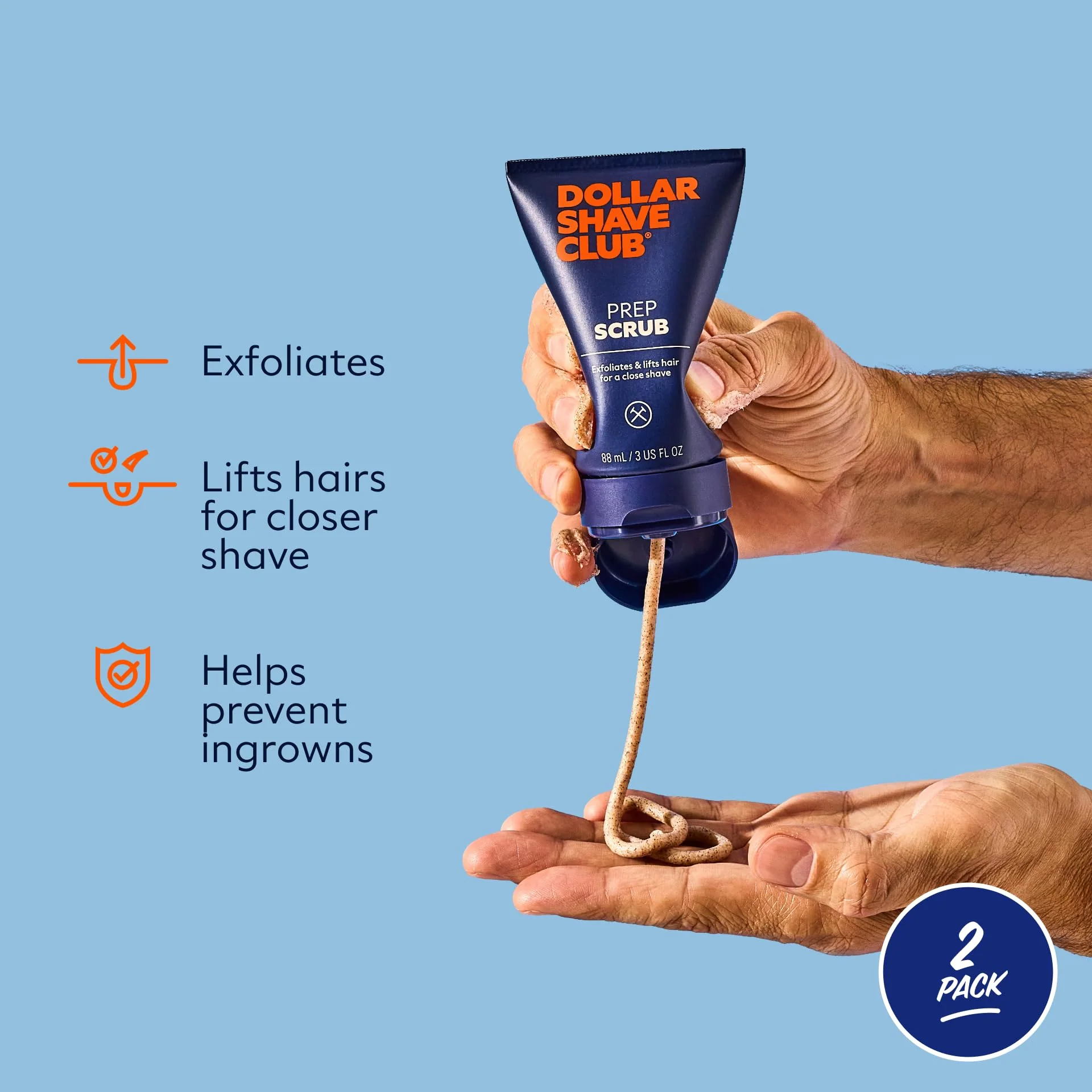 Dollar Shave Club | Prep Scrub 3 ounce (2 Pack) | Pre Shave Scrub to Prevent Ingrown Hairs - Image 7