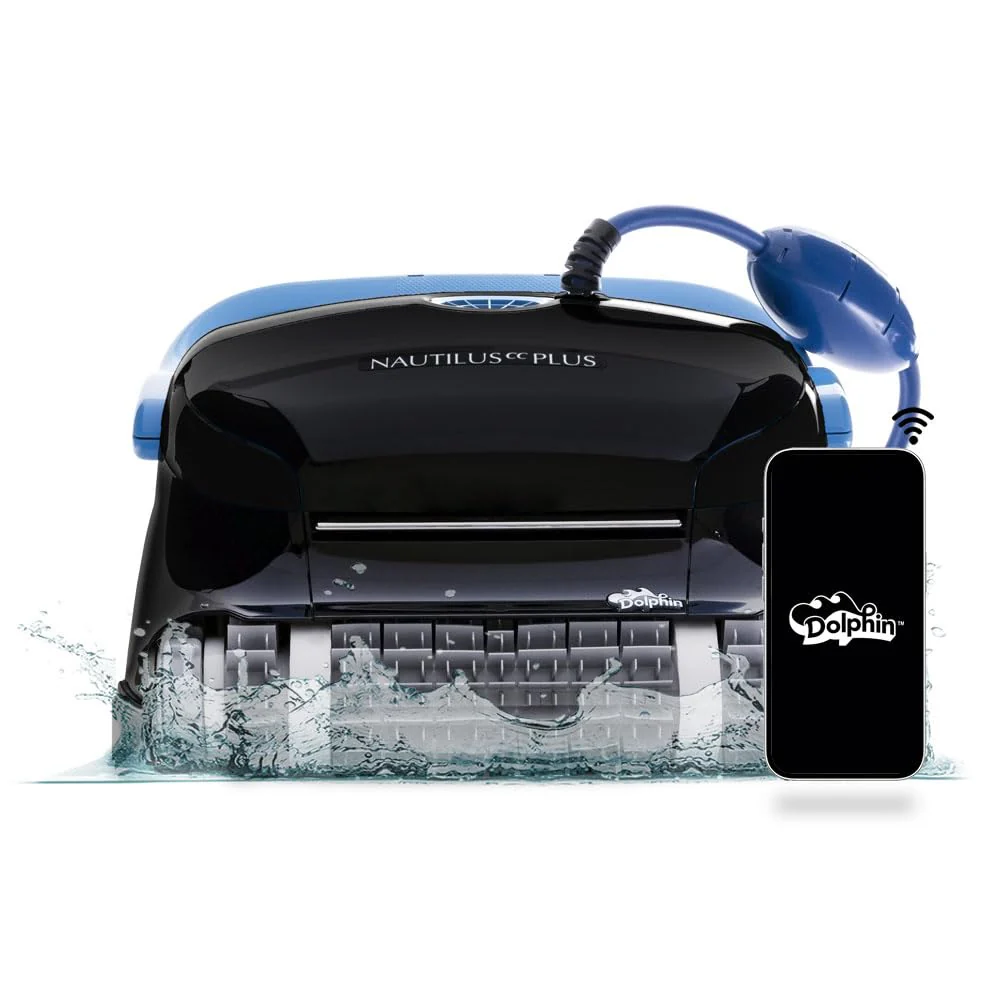 Dolphin Nautilus CC Plus Wi-Fi Automatic Robotic Pool Vacuum Cleaner, Always Cleaning, Never Charging, with Wall Climbing Scrubber Brush, Ideal for In-Ground Pools up to 40 FT in Length