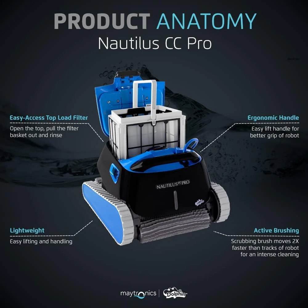 Dolphin Nautilus CC Pro Wi-Fi Automatic Robotic Pool Vacuum Cleaner, Wall Climbing, Waterline Scrubber Brush, Ideal for In-Ground Pools up to 50 FT in Length - Image 3