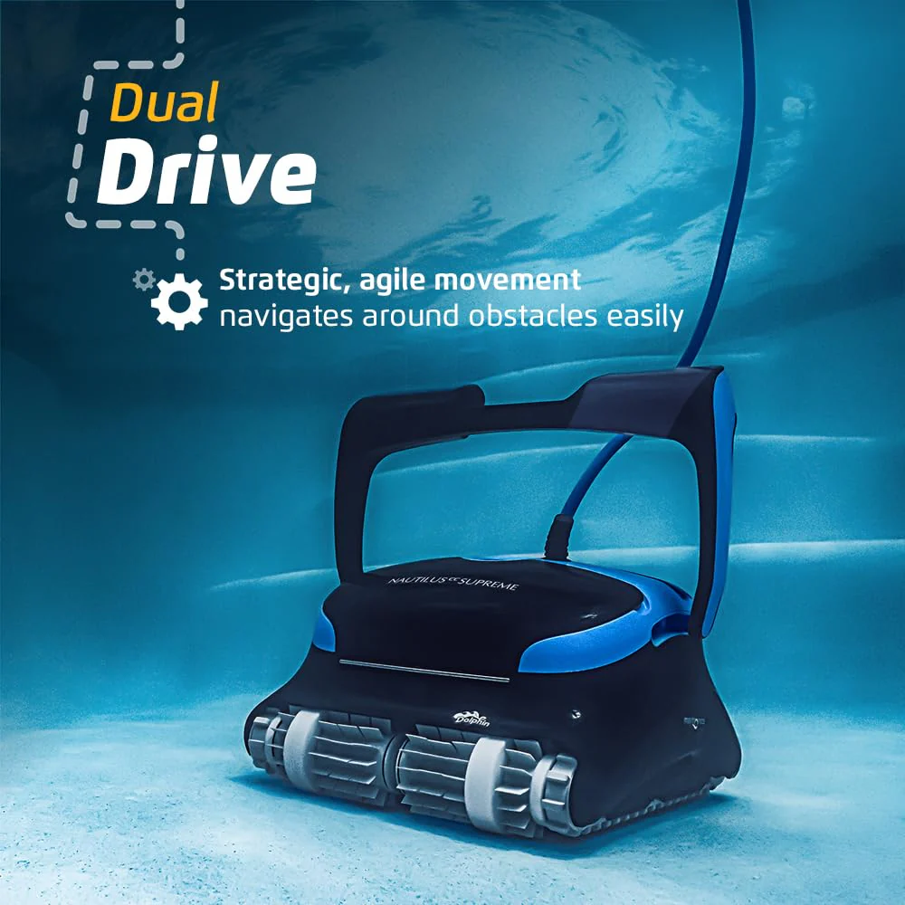 Dolphin Nautilus CC Supreme Wi-Fi Automatic Robotic Pool Vacuum Cleaner, Dual Drive, Waterline Scrubber Brush, Top Load Filter, Ideal for In-Ground Pools up to 50 FT - Image 3