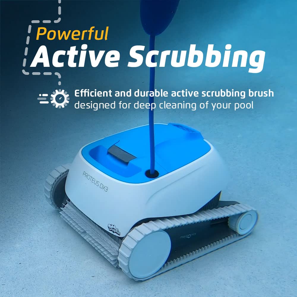 Dolphin Proteus DX3 Automatic Robotic Pool Vacuum Cleaner, Wall Climbing, Active Scrubber Brush, Ideal for In-ground Pools up to 33 FT in Length - Image 8