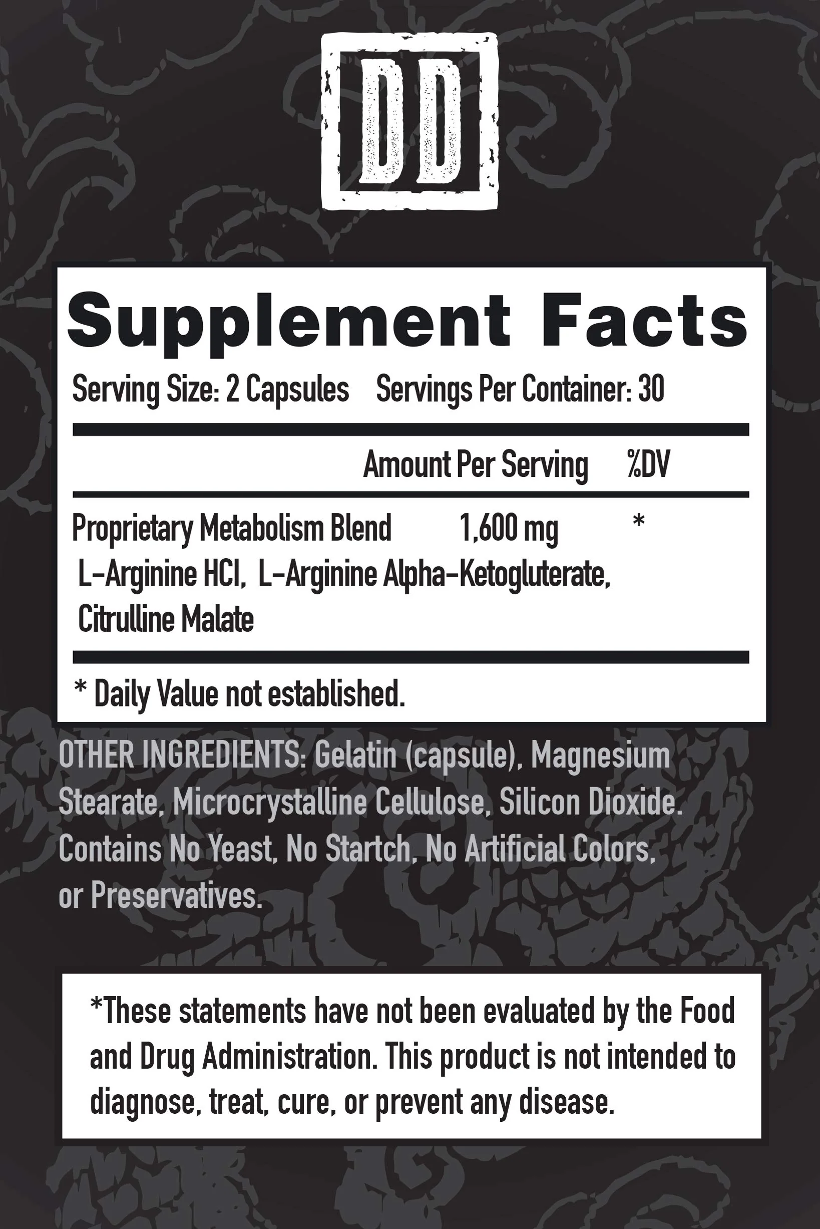 Double Dragon Organics Nitric Oxide Booster Supplement, 1600mg Extra Strength L-Arginine, Citrulline Malate, and Alpha-Ketoglutarate (60 Count, 1 Bottle) - Image 6
