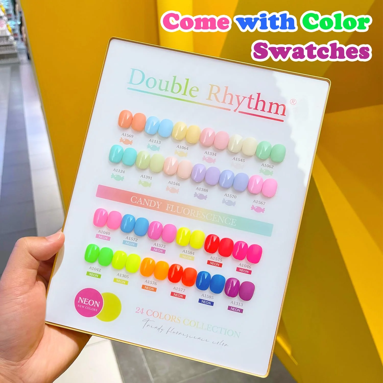 Double Rhythm 28Pcs 0.5Oz Gel Nail Polish Set Same Color Same Bottle Soak Off Gel Polish Kit Nail Art Manicure Salon DIY at Home for Women (Candy Neon Collection-T24-6) - Image 7