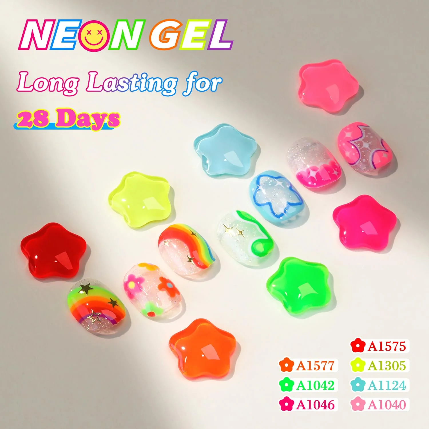 Double Rhythm 28Pcs 0.5Oz Gel Nail Polish Set Same Color Same Bottle Soak Off Gel Polish Kit Nail Art Manicure Salon DIY at Home for Women (Candy Neon Collection-T24-6) - Image 8
