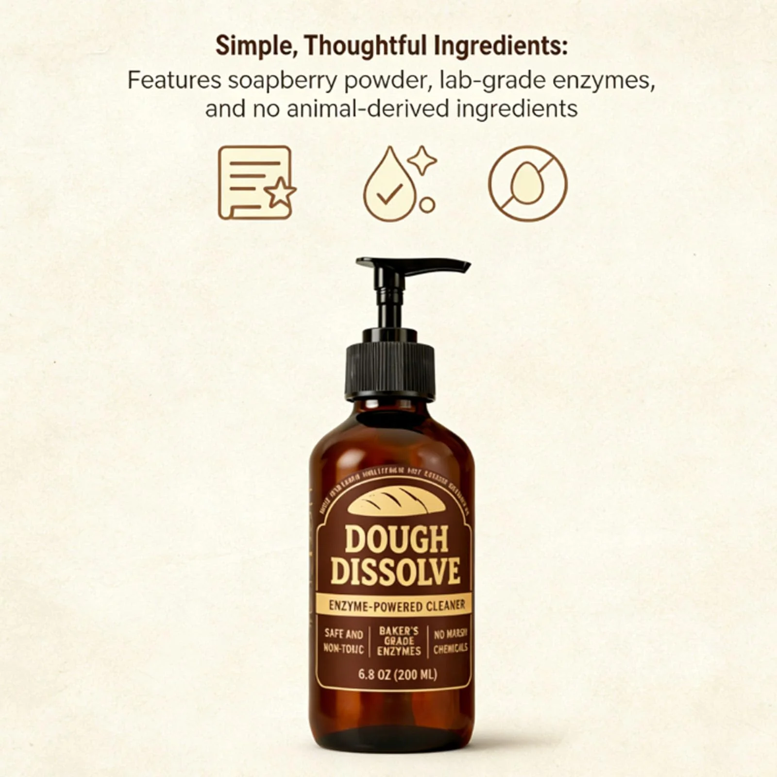 Dough Dissolve Soap for Sourdough, Sourdough & Baking Mess – Enzyme Powered Formula Breaks down Stuck-on Dough, Reduces the Need for Scrubbing and Soaking, for Kitchen of Bowls, Pots, Utensils (1pc) - Image 3